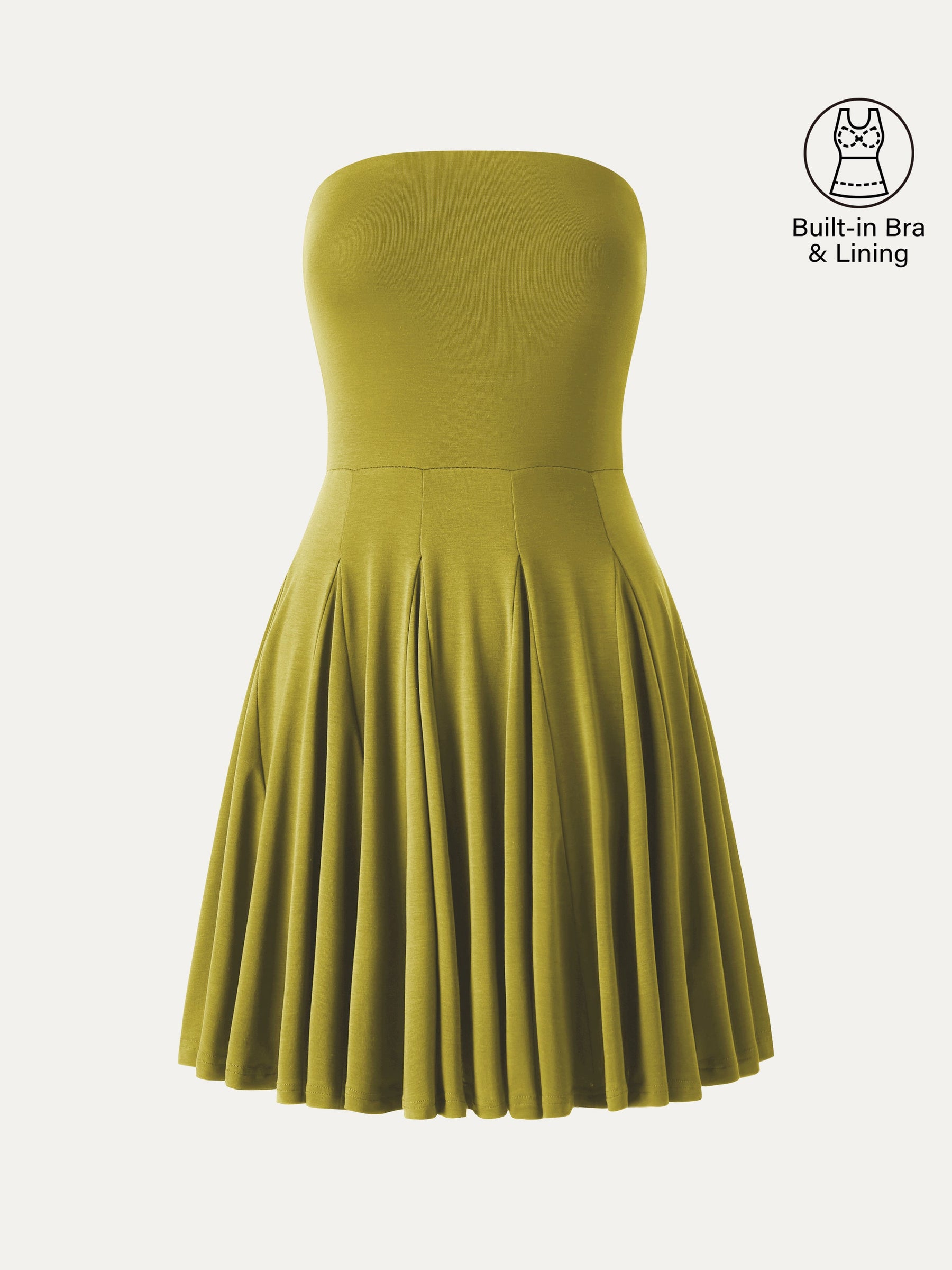 Bandeau Godet Circle Flare Mini Bra Dress