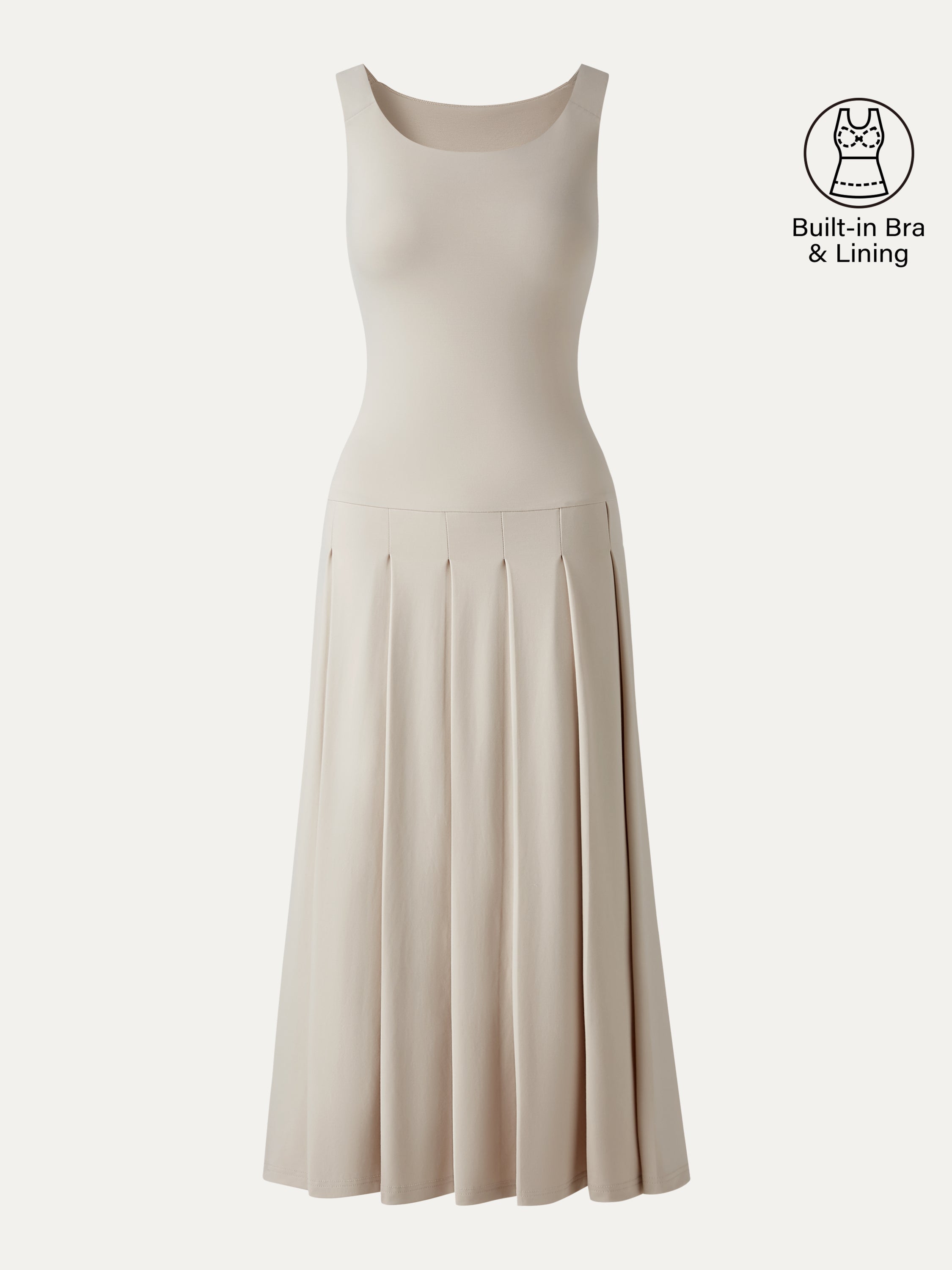 CoolTouch Multi-Wear Pleated Midi Bra Dress