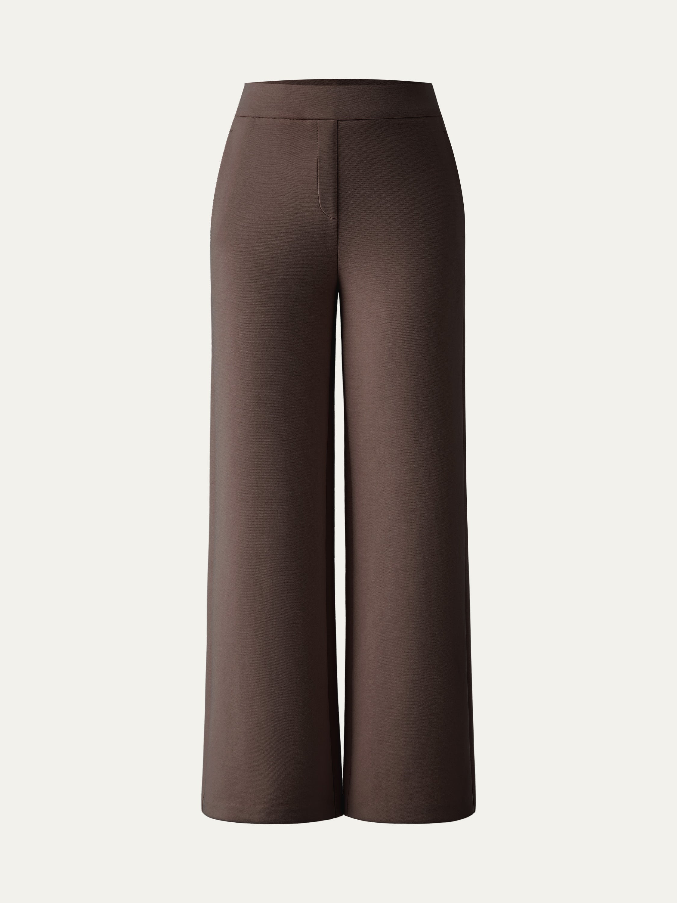 Textured Mid Rise Pull-on Straight Pant with Pockets
