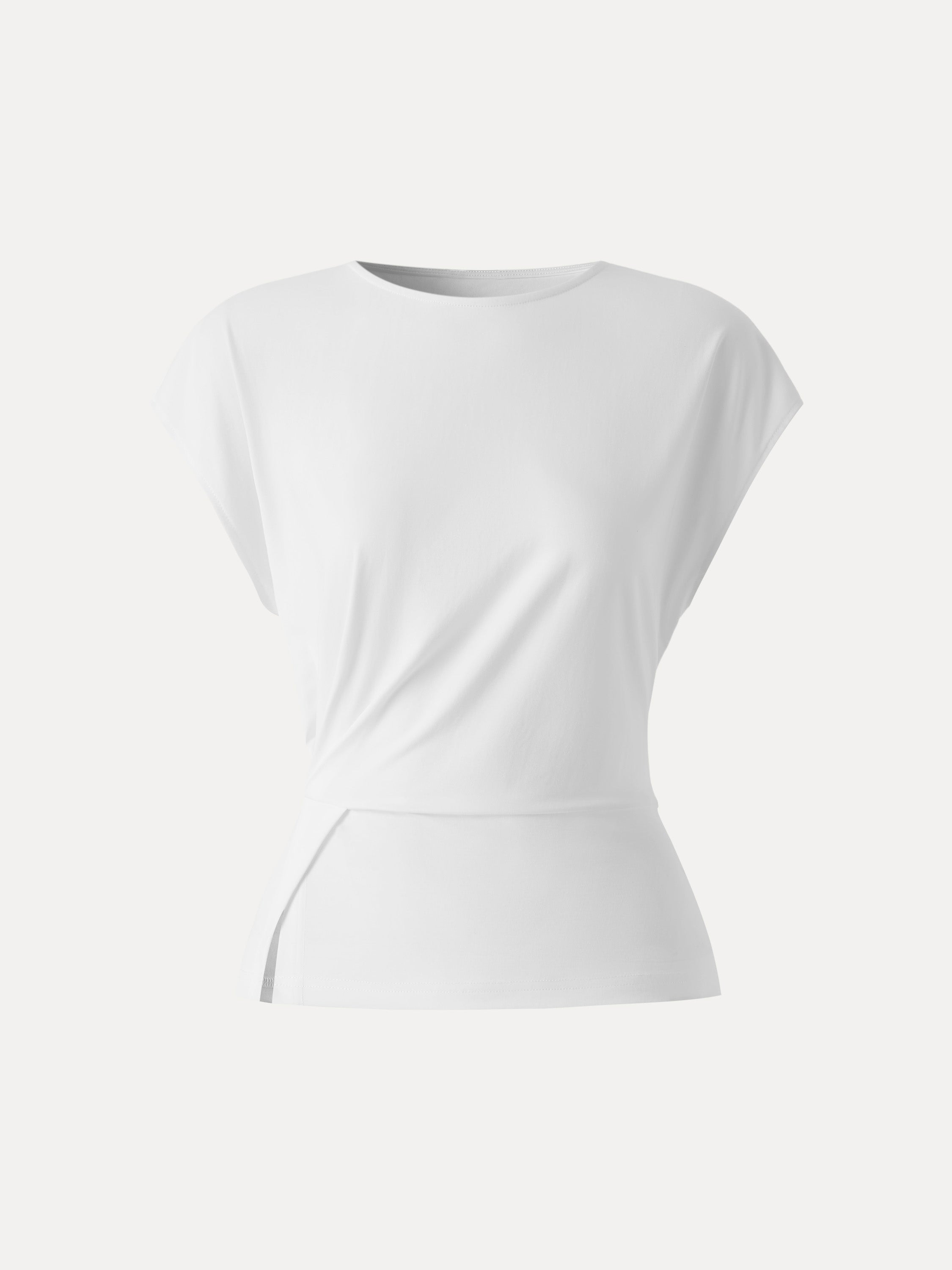 Cooling Ponte Relaxed Round Neck Tucked Top