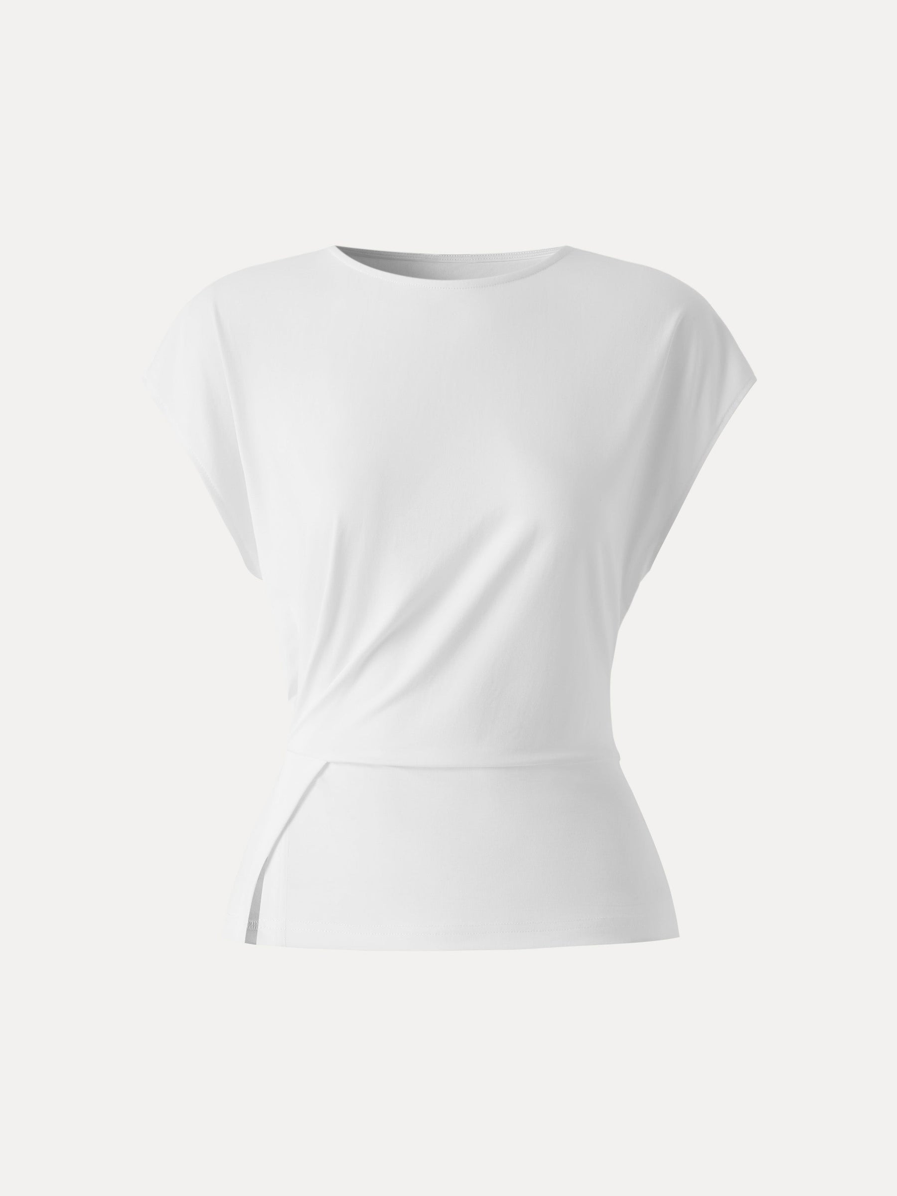 Cooling Ponte Relaxed Round Neck Tucked Top