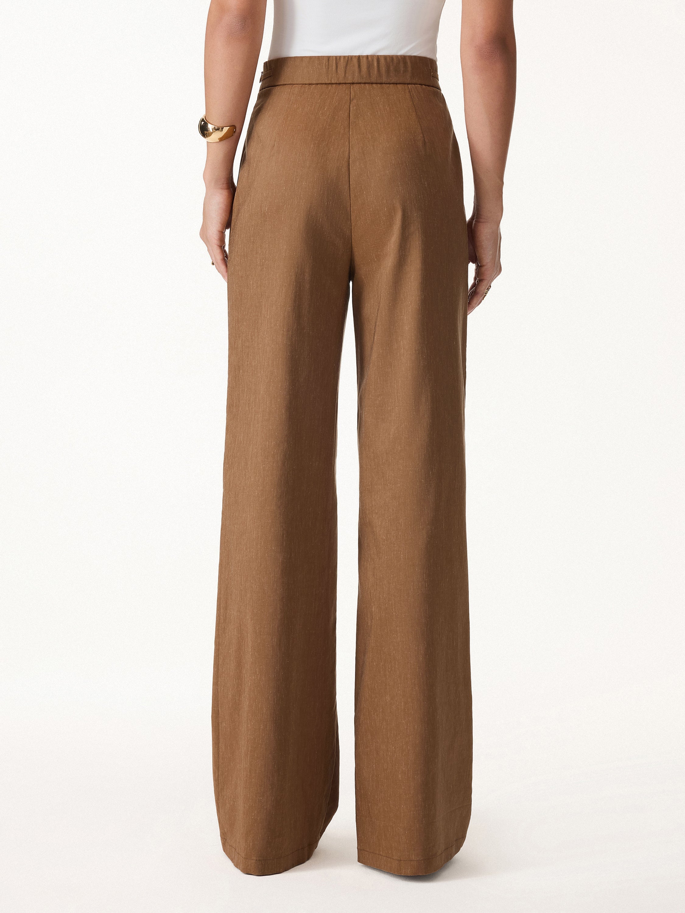 Linen Drawstring Wide Leg Pant with Pockets