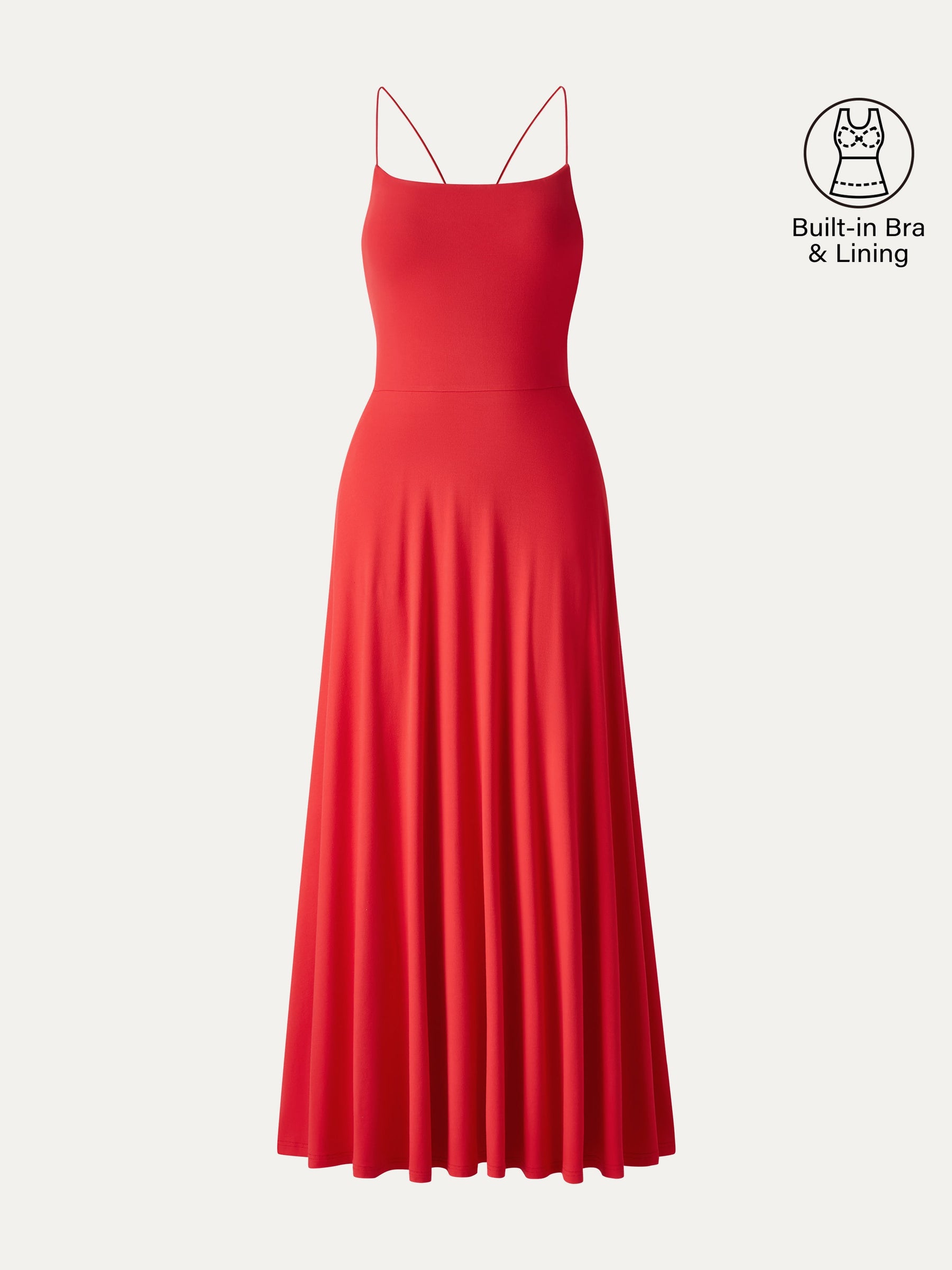 SkinKiss Classy Spaghetti Open Back Midi Bra Dress with Pockets
