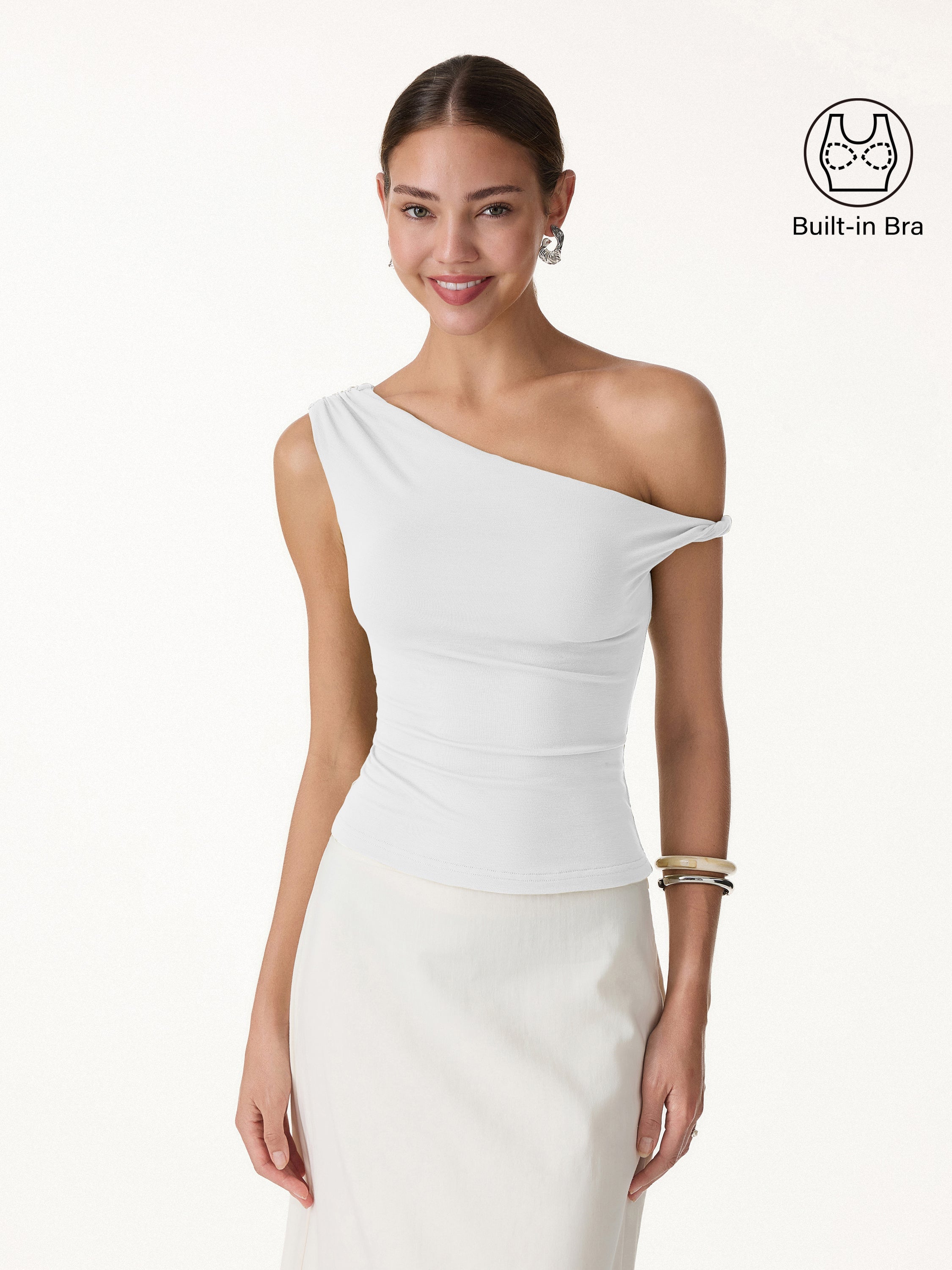 CoolTouch Asymmetrical Shoulder Bra Top
