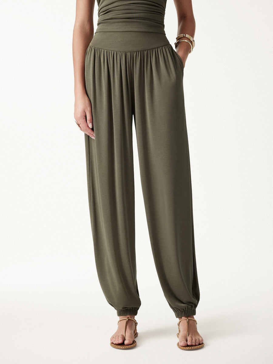 Sandwashed Modal Ultra-Soft High Rise Balloon Pants with Pockets