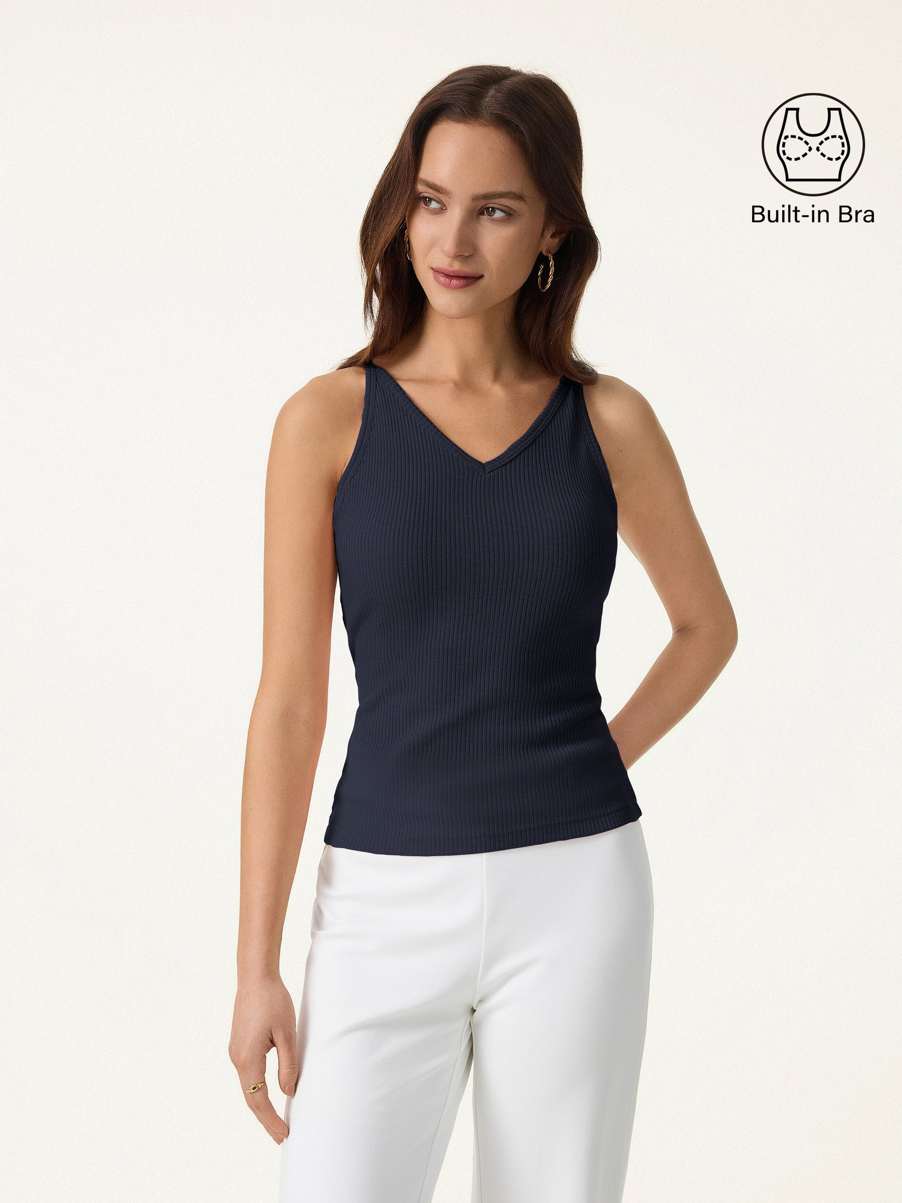 Breathable V-Neck Spaghetti Bra Tank