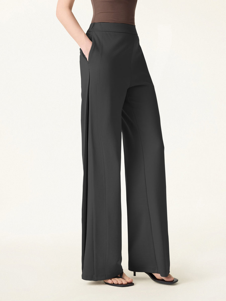 Drapey Mid Rise Wide Leg Pull-on Pant with Pockets