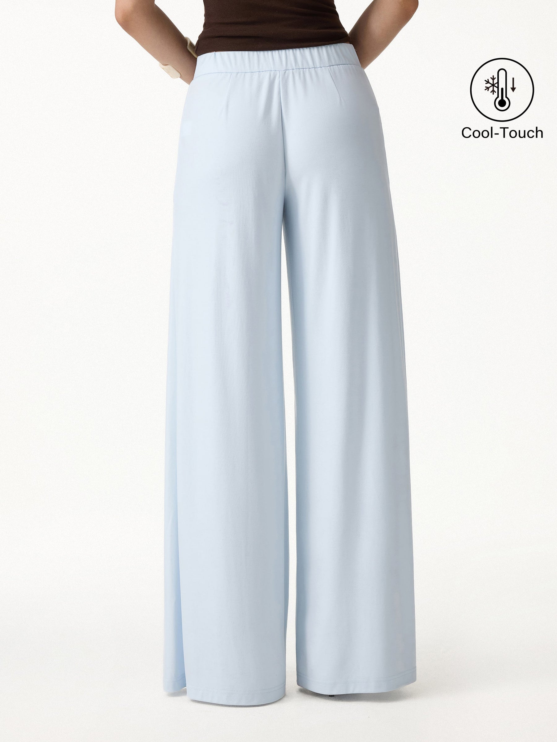CoolTouch Ponte Mid Rise Wide Leg Pants with Pockets