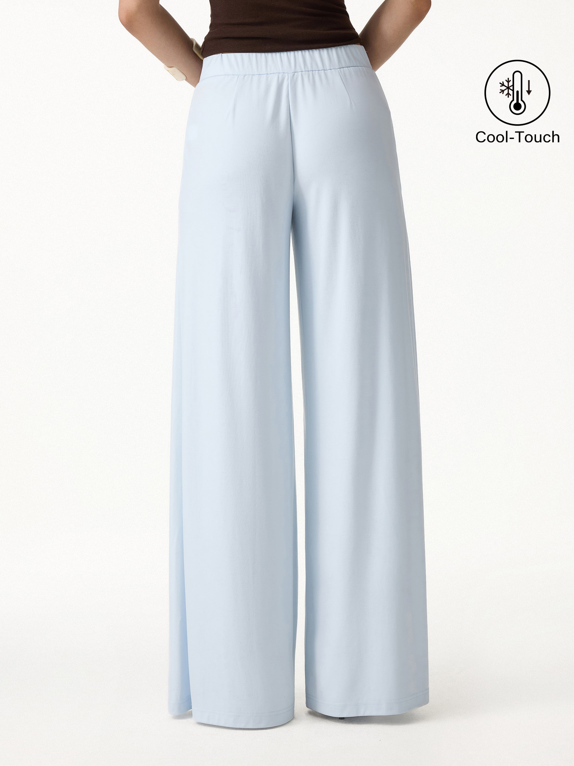 CoolTouch Ponte Mid Rise Wide Leg Pants with Pockets