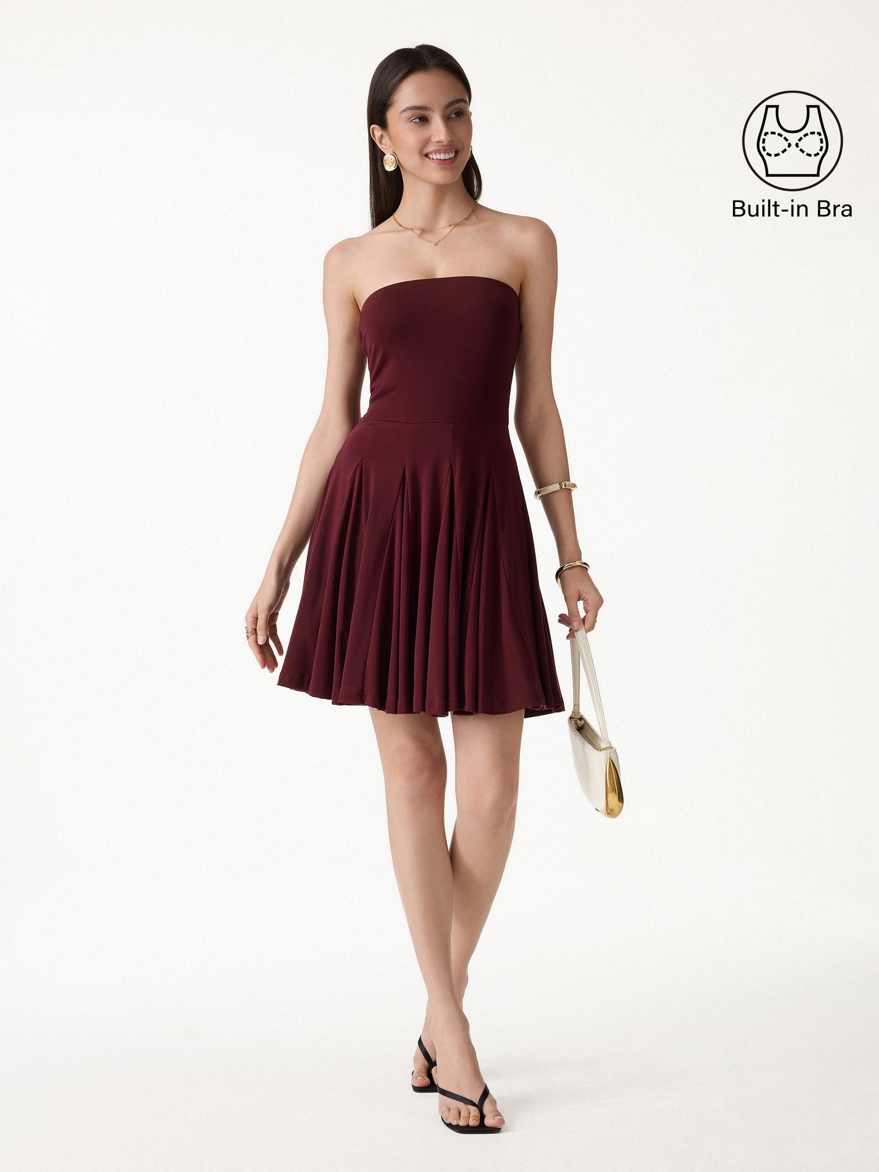 Bandeau Godet Circle Flare Mini Bra Dress