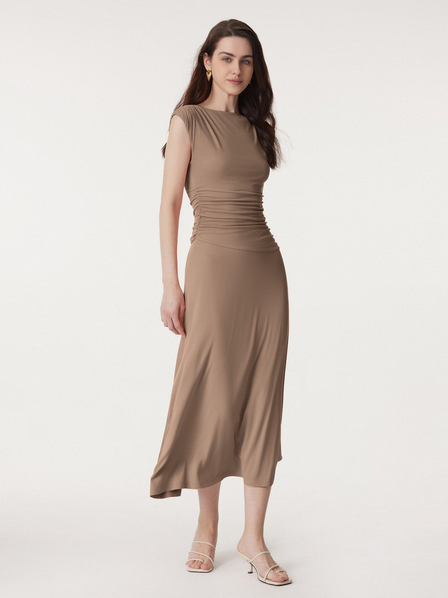 Breezy Cooling Side Ruched Maxi Dress