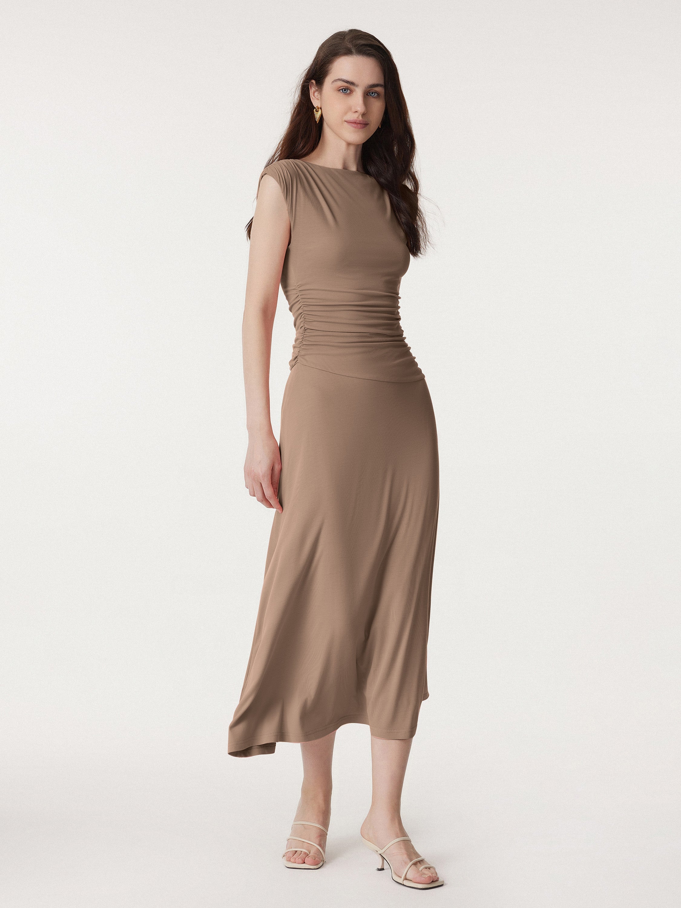 Breezy Cooling Side Ruched Maxi Dress