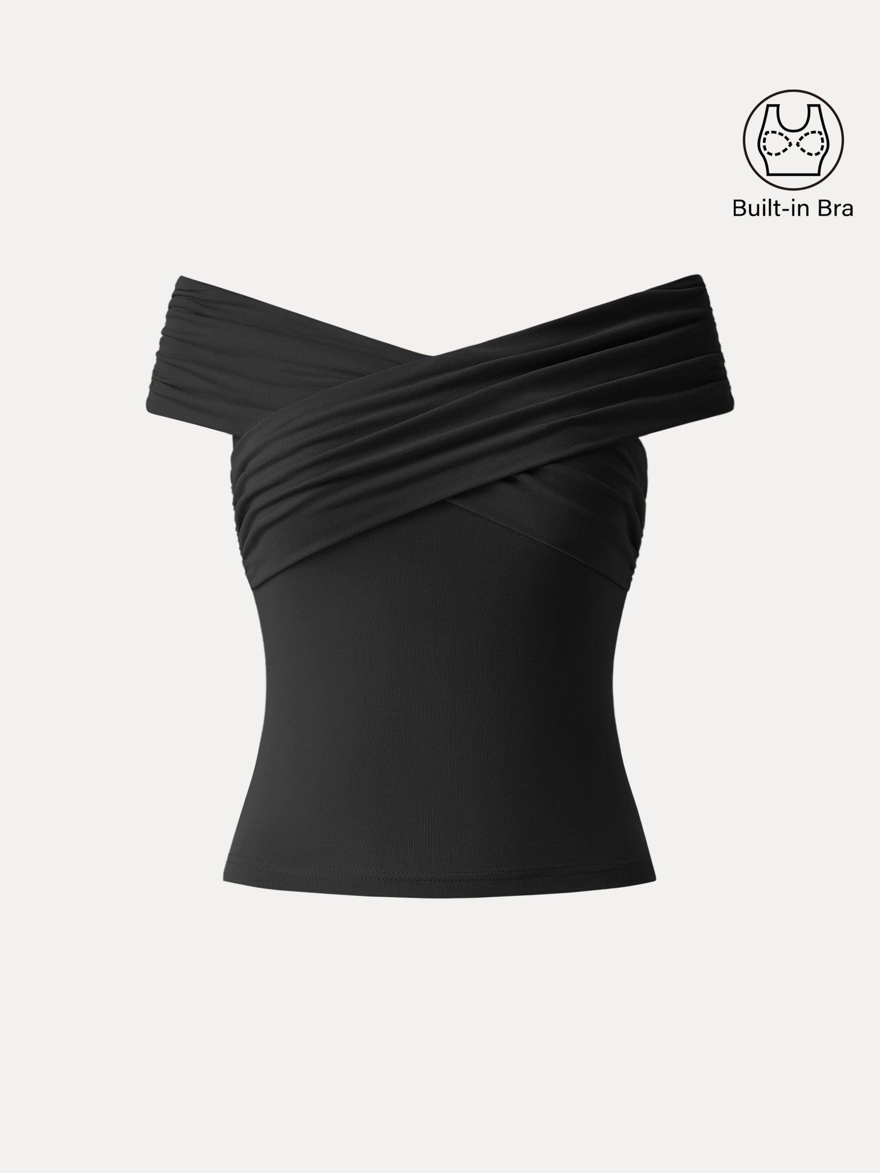 Criss Cross Off Shoulder New Airy Bra Top