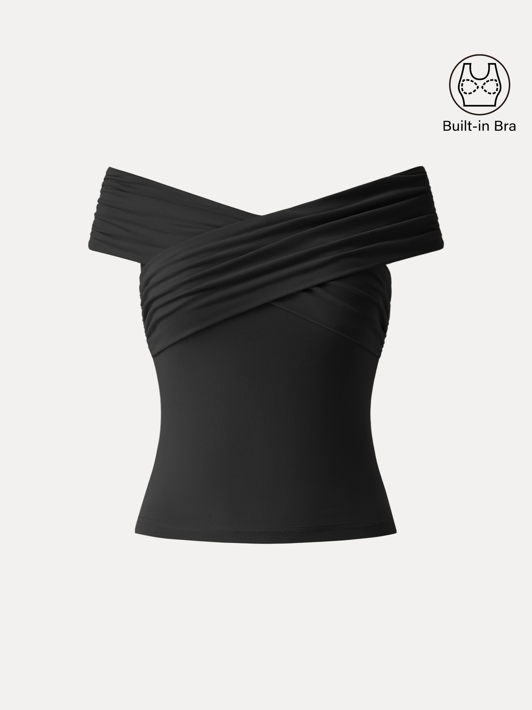 Criss Cross Off Shoulder New Airy Bra Top