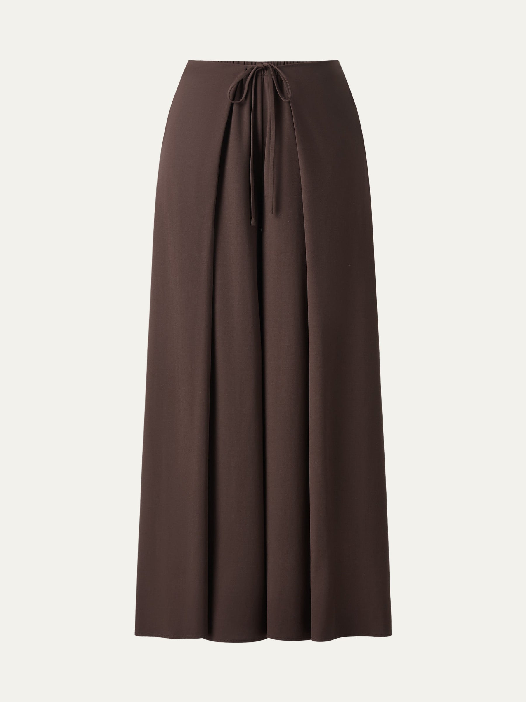 Bamboo Ponte Wrap-tie Palazzo Pant with Pockets