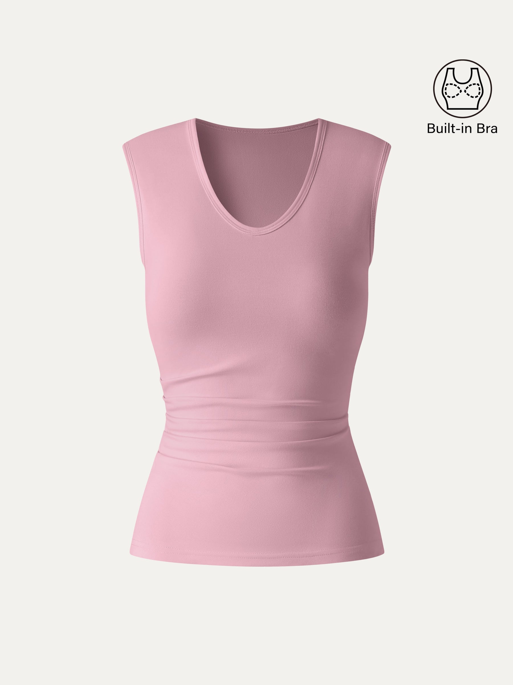 U-Neck Tucked Sleeveless Bra Top