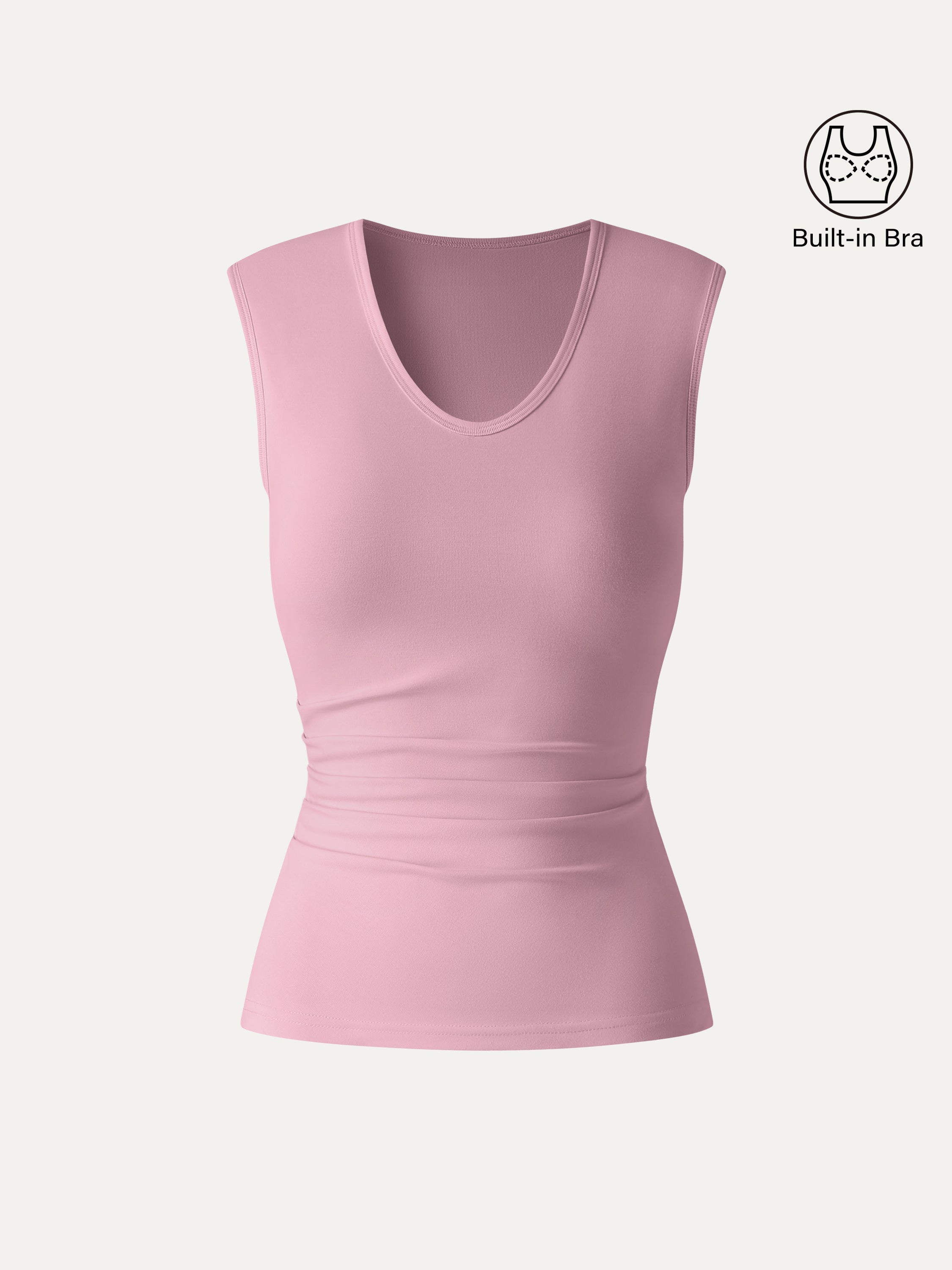 U-Neck Tucked Sleeveless Bra Top