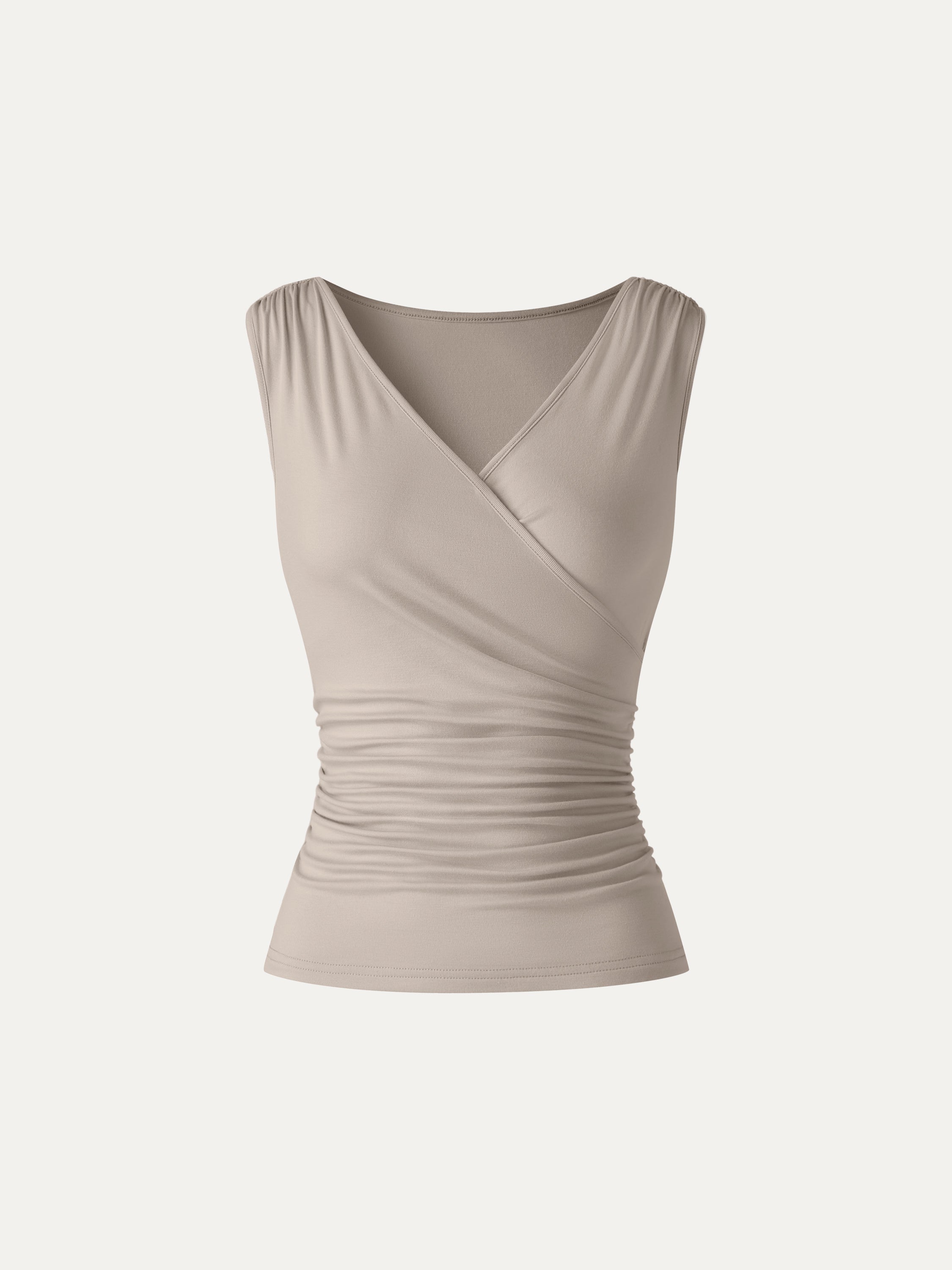 CoolTouch Surplice Neck Gathered Waist Top