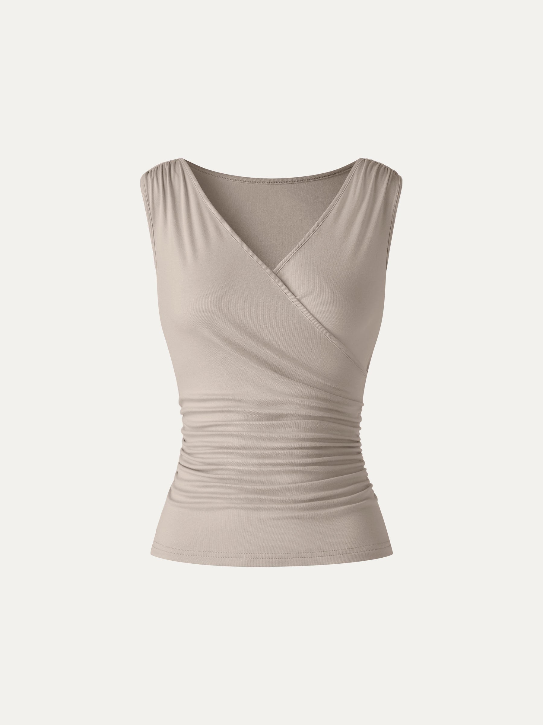 CoolTouch Surplice Neck Gathered Waist Top
