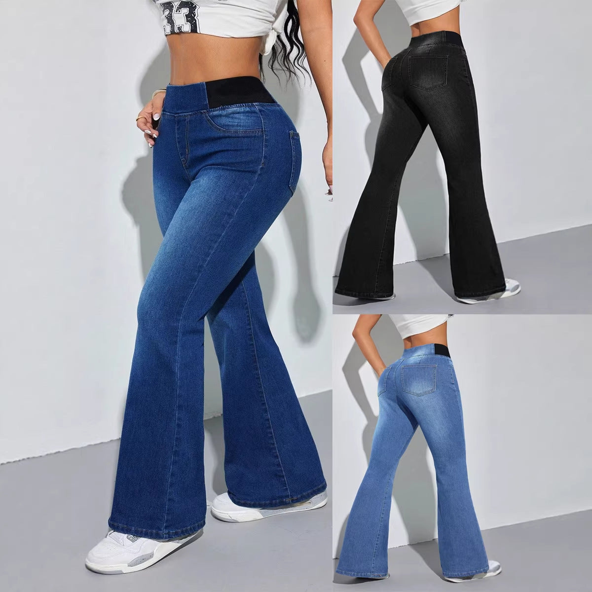 Fashionable Stretchy Flare Womens Jeans