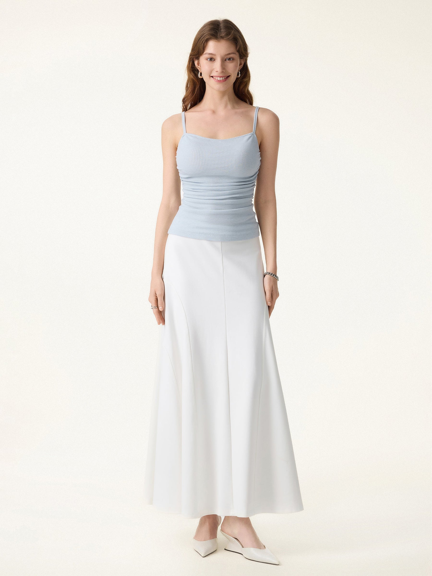 Soft Textured Adjustable Spaghetti Bra Tank