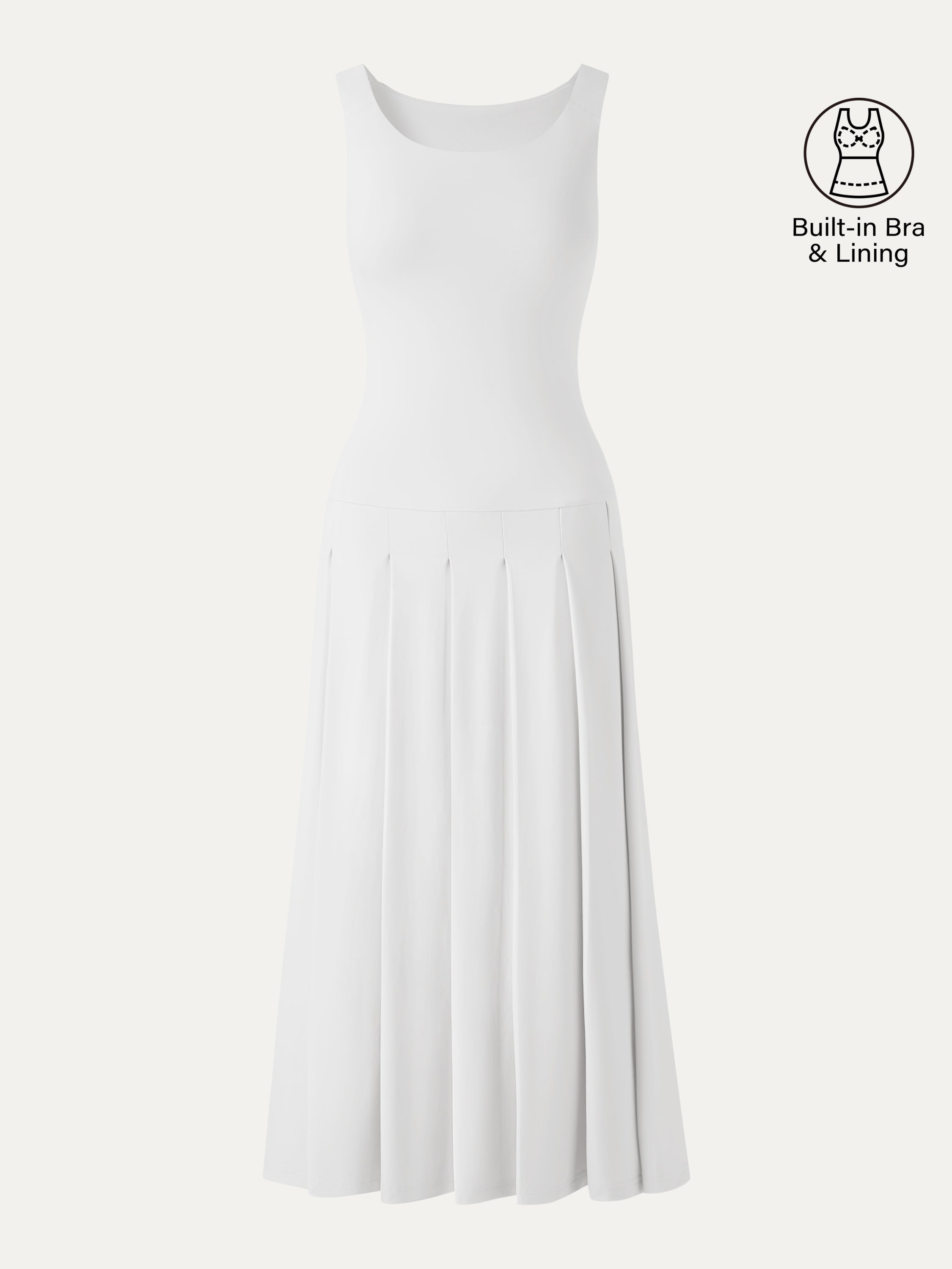 CoolTouch Multi-Wear Pleated Midi Bra Dress