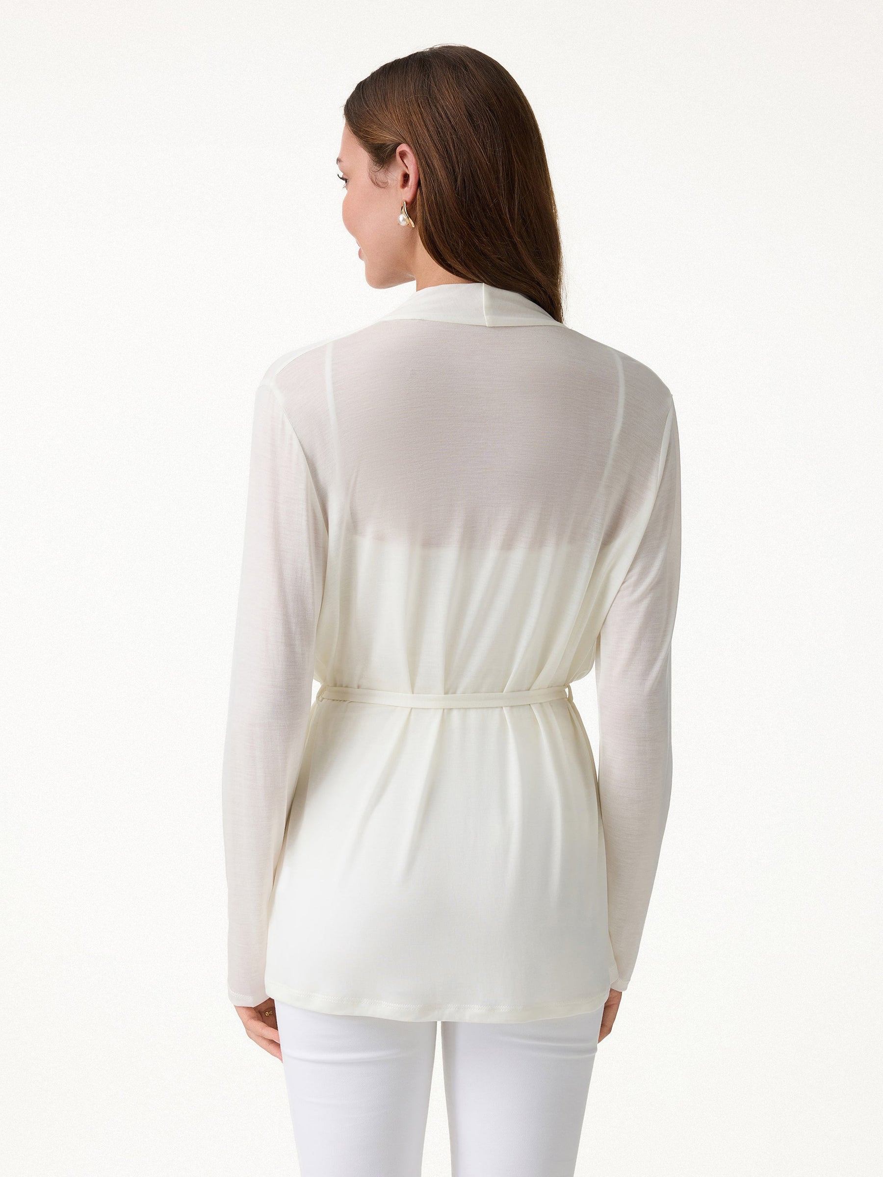Airy Soft Open Front Cardigan with Tie