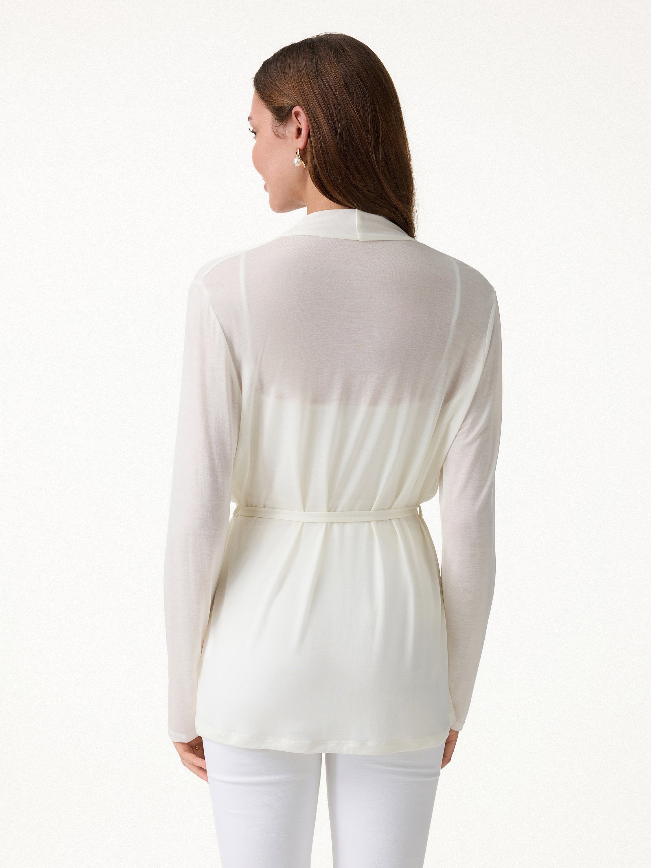 Airy Soft Open Front Cardigan with Tie