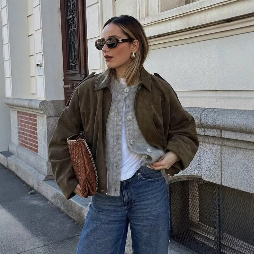 The Hudson™ | Faux Suede Pilot Jacket