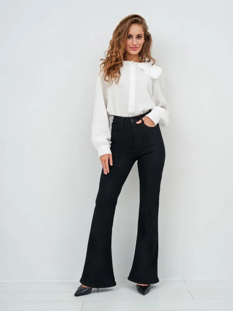 Slightly Stretchy Slightly Flared Full-length Jeans