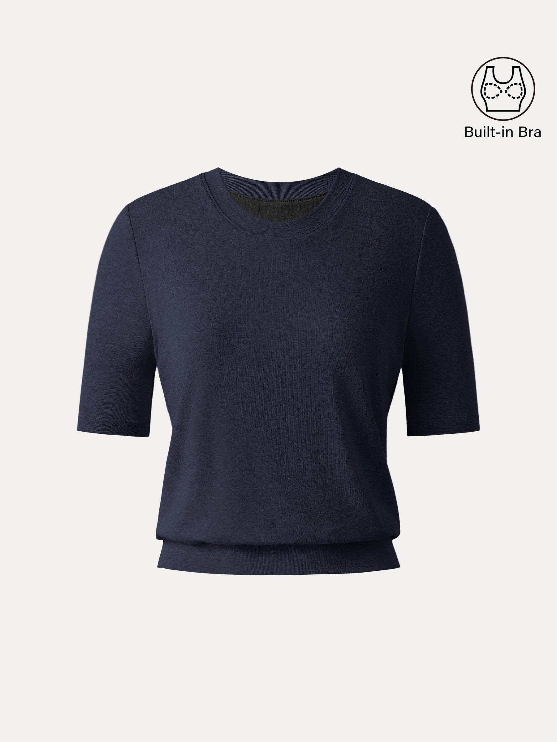 Lyocell Wool Crewneck Bra Top with Banded Hem