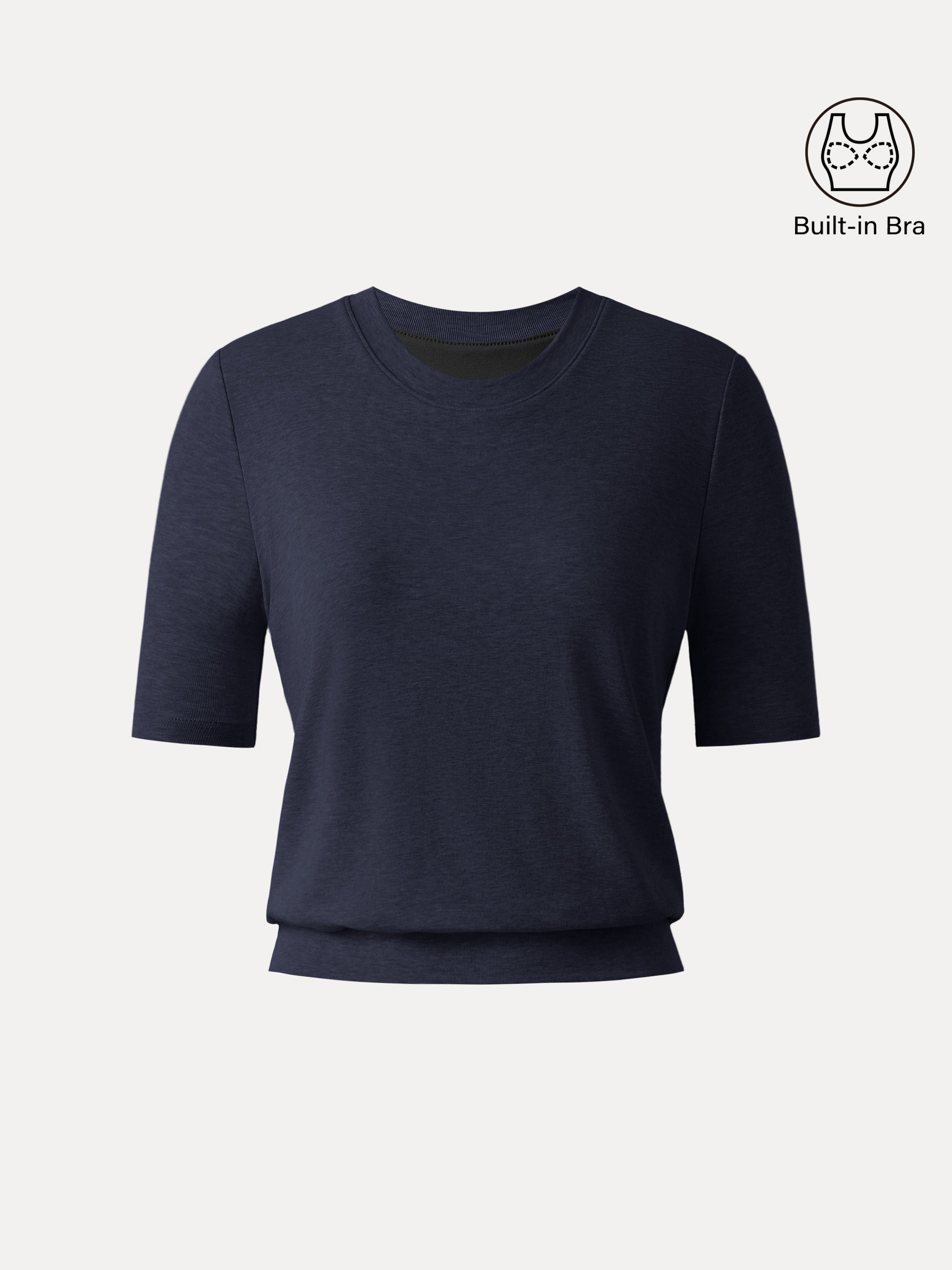 Lyocell Wool Crewneck Bra Top with Banded Hem