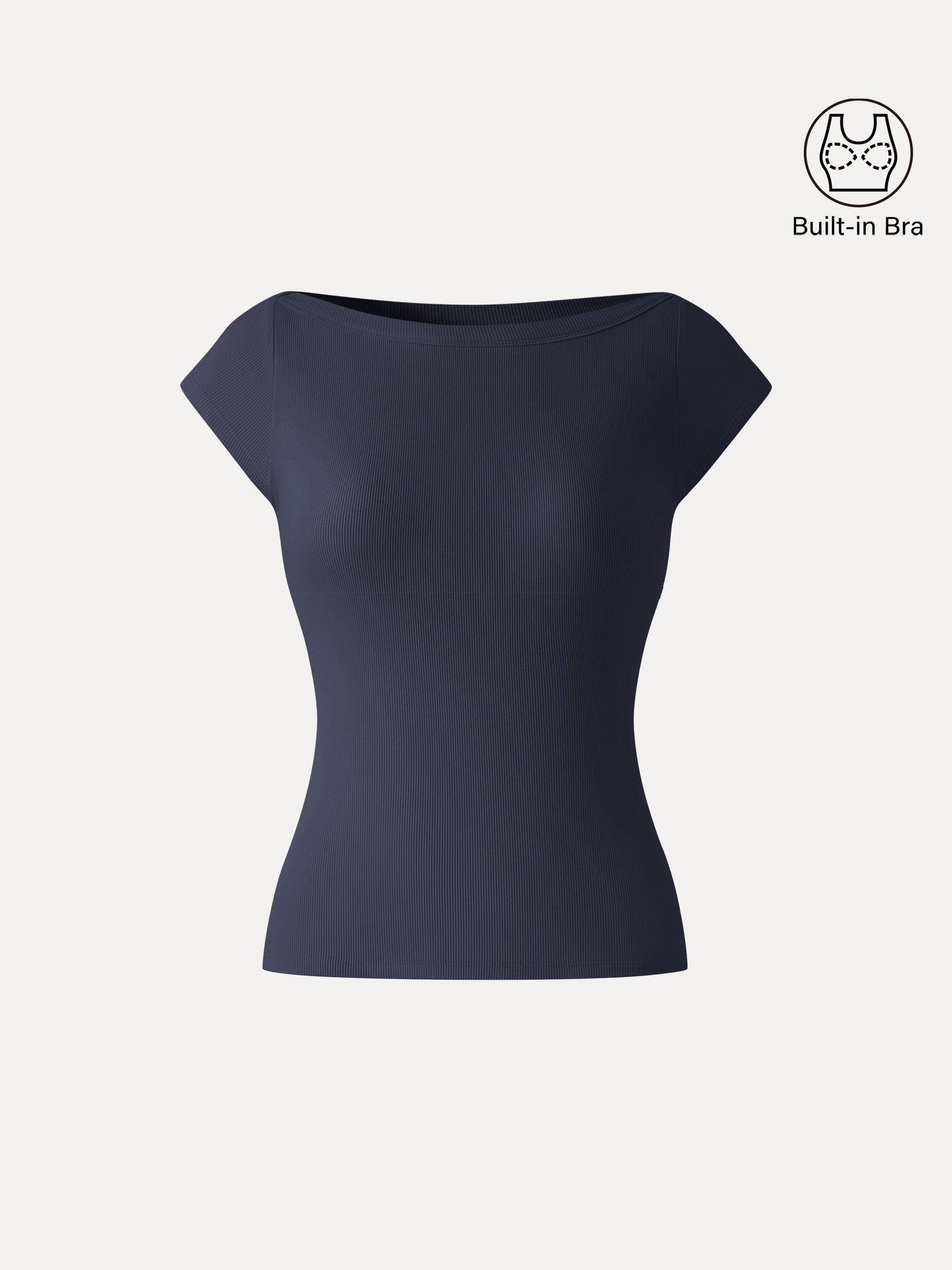 Plantive Boatneck Cap Sleeve Bra Top