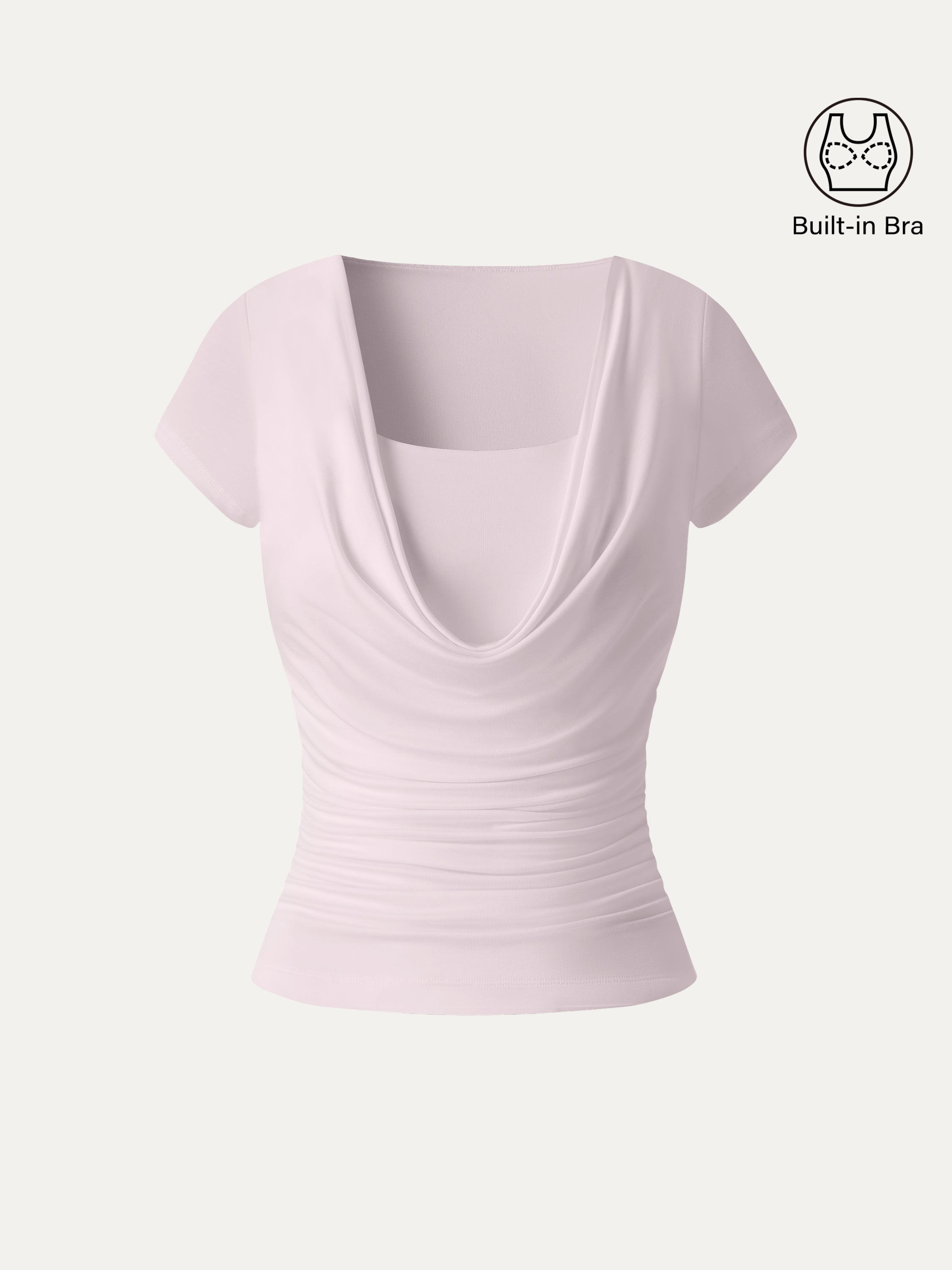 Smoothing Cowl Neck Ruched Bra Top