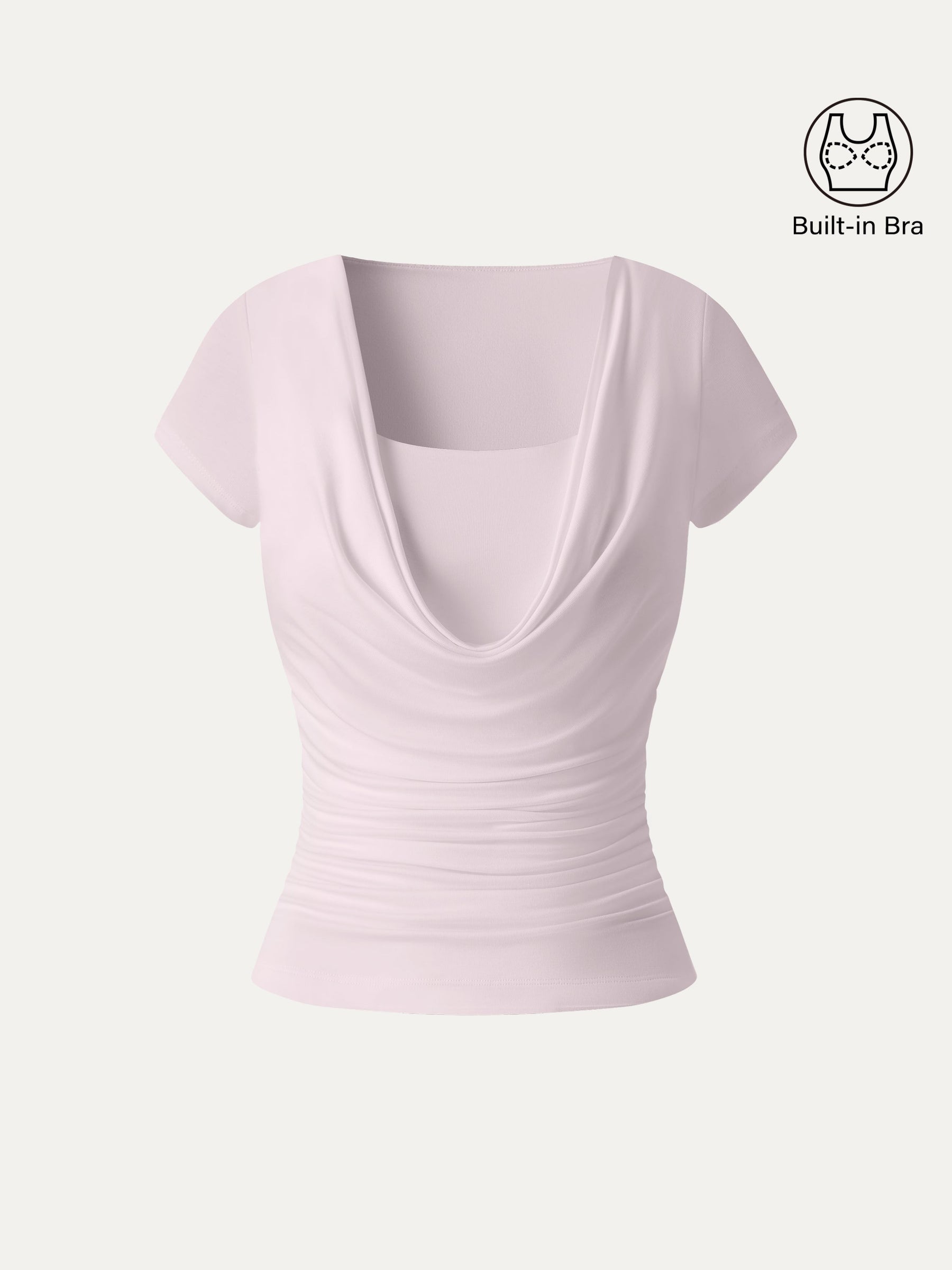 Smoothing Cowl Neck Ruched Bra Top