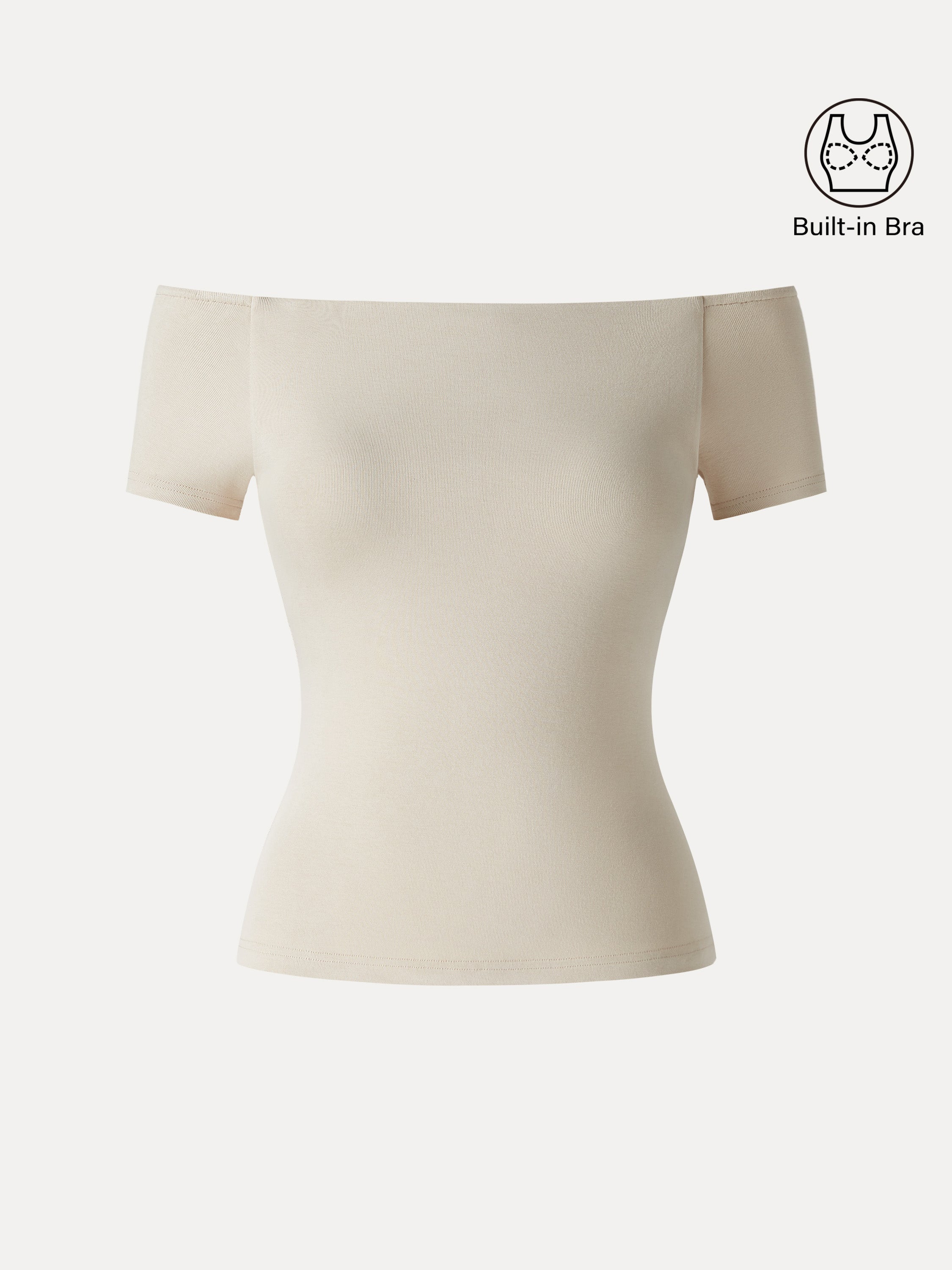 Cotton Lyocell Non-Slip Off-the-Shoulder Bra Top