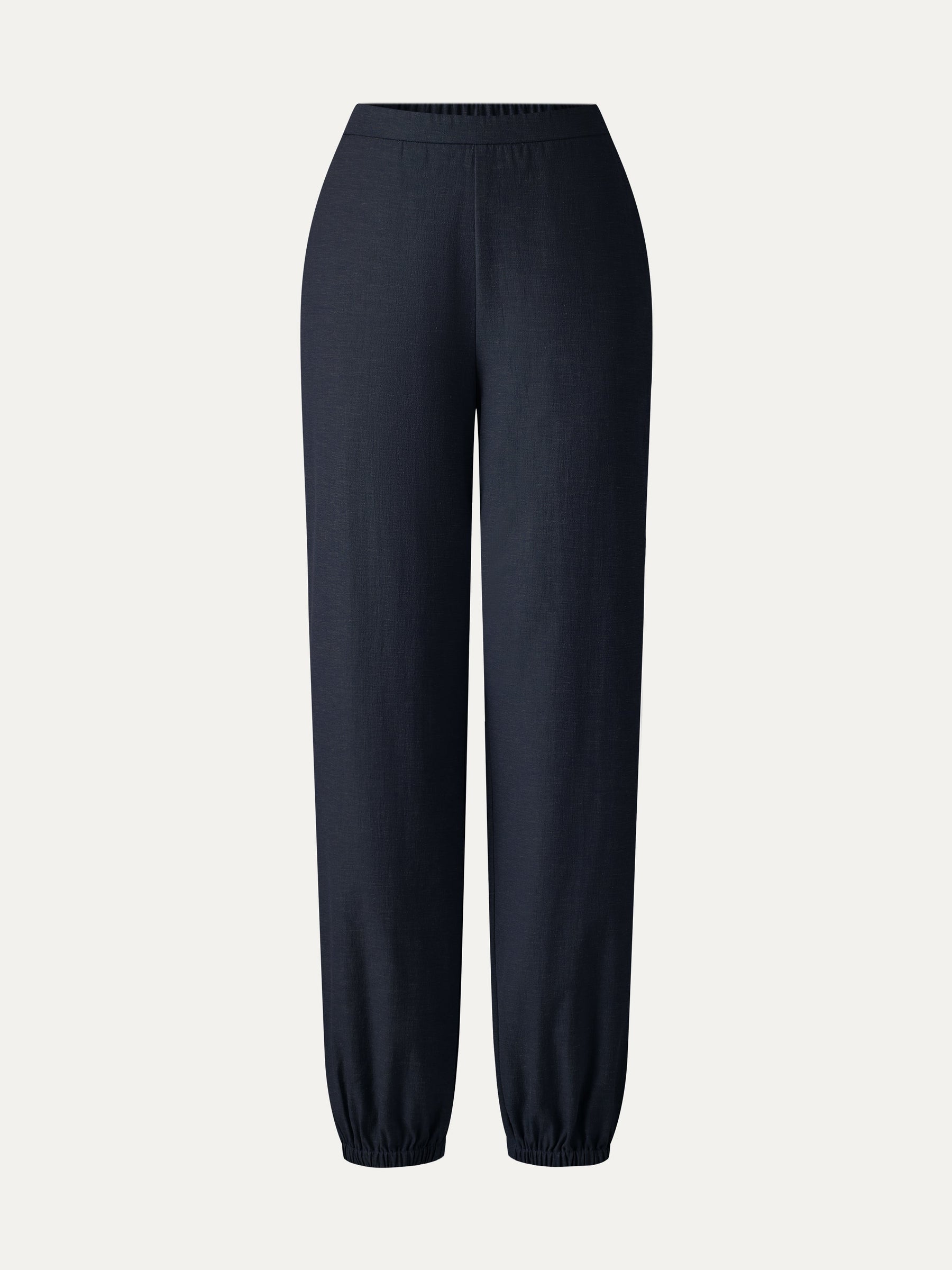 Linen-like High-Rise Balloon Jogger Pants with Pockets