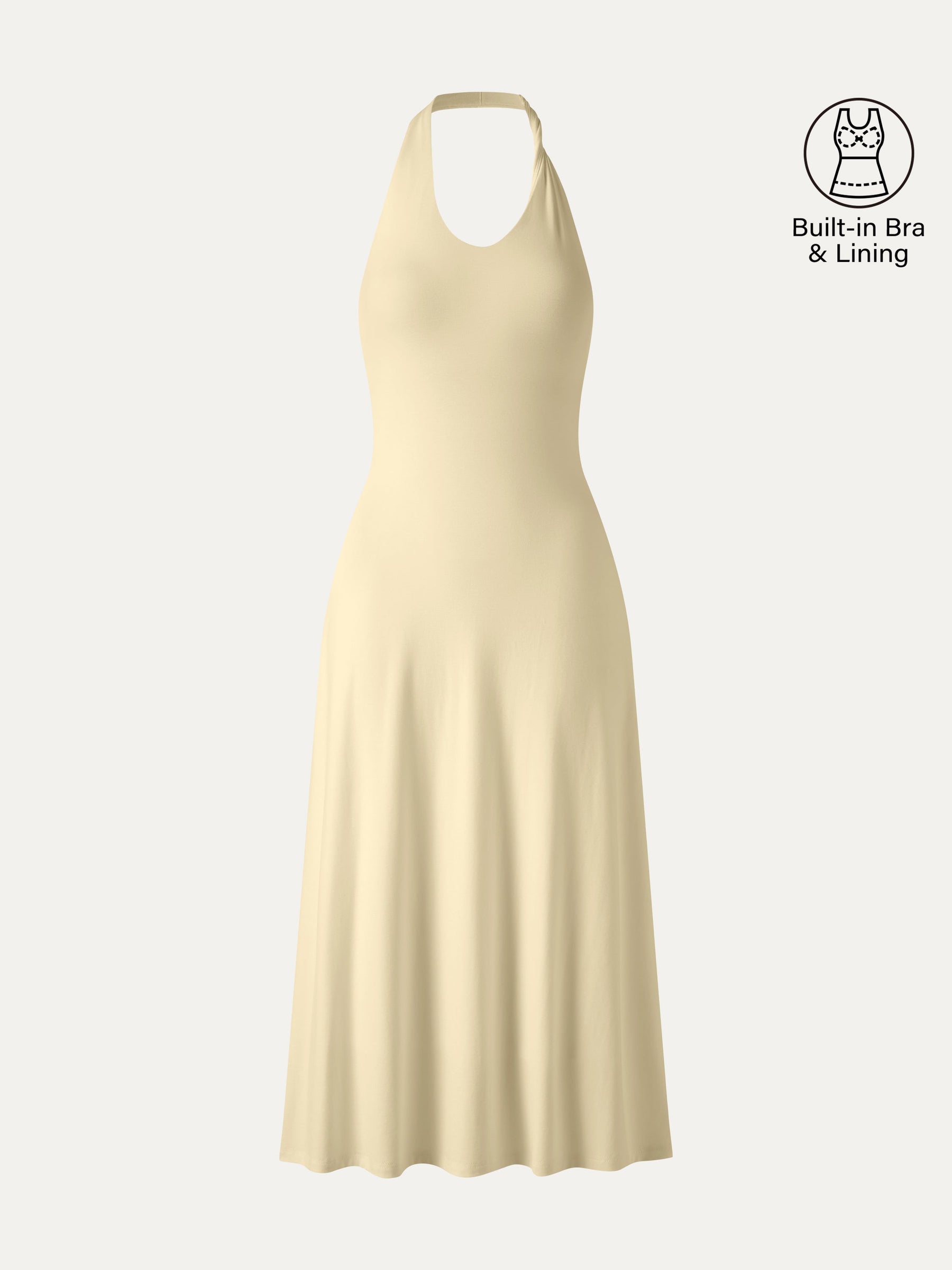 Ponte Halter Neck Open Back Bra Dress