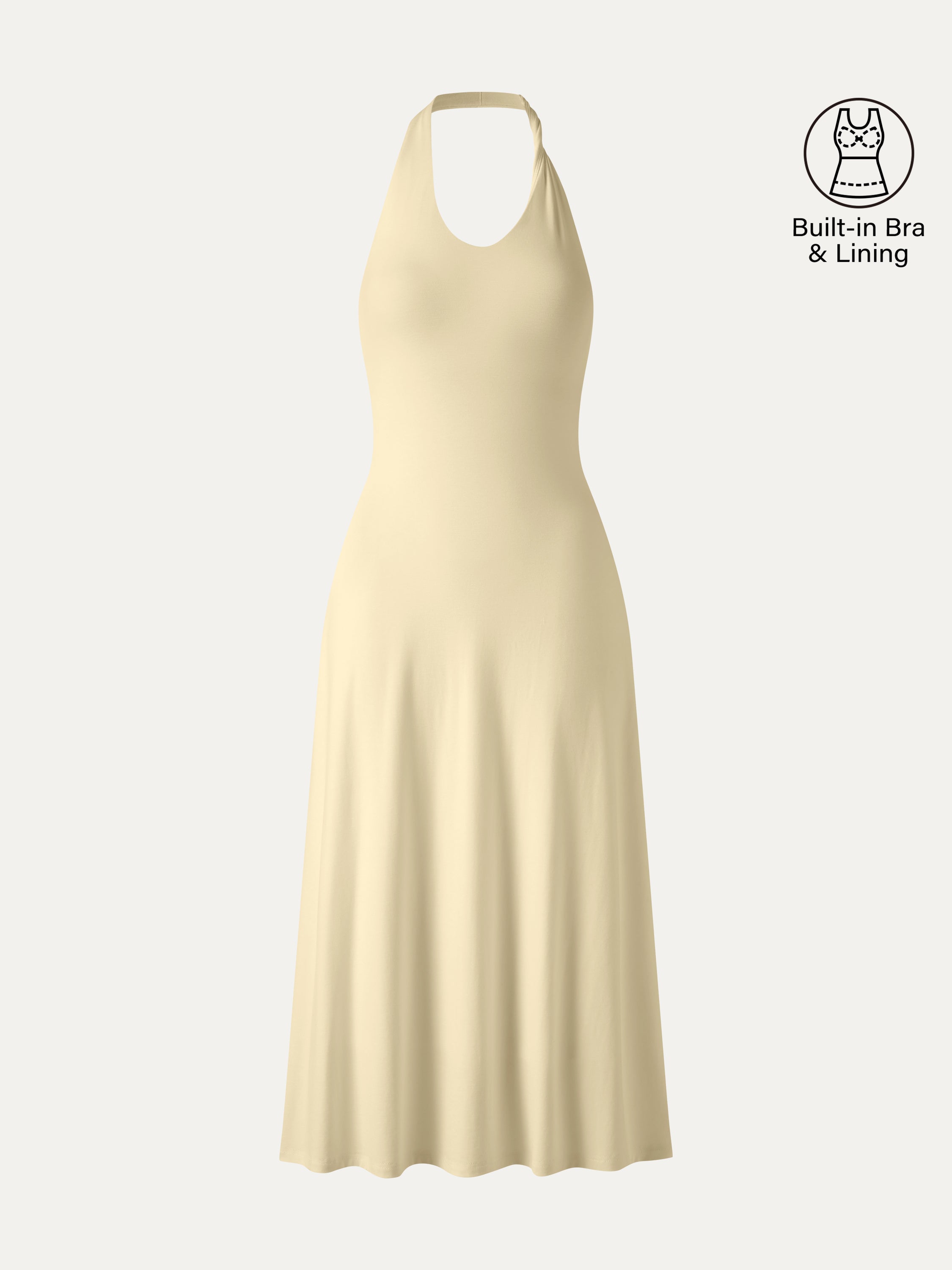 Ponte Halter Neck Open Back Bra Dress