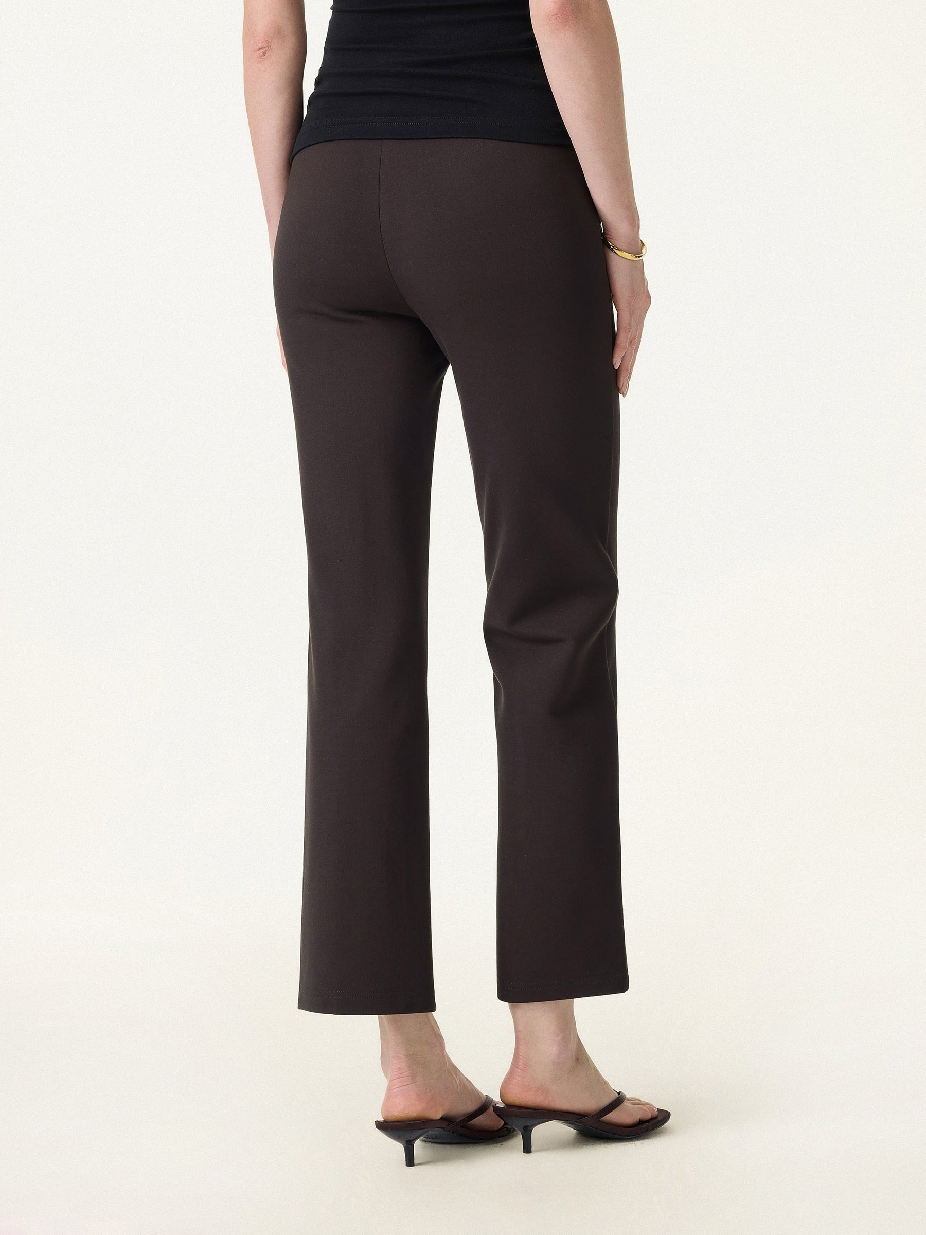 Wrinkle-Resistant High Rise Cropped Flare Leg Travel Pant