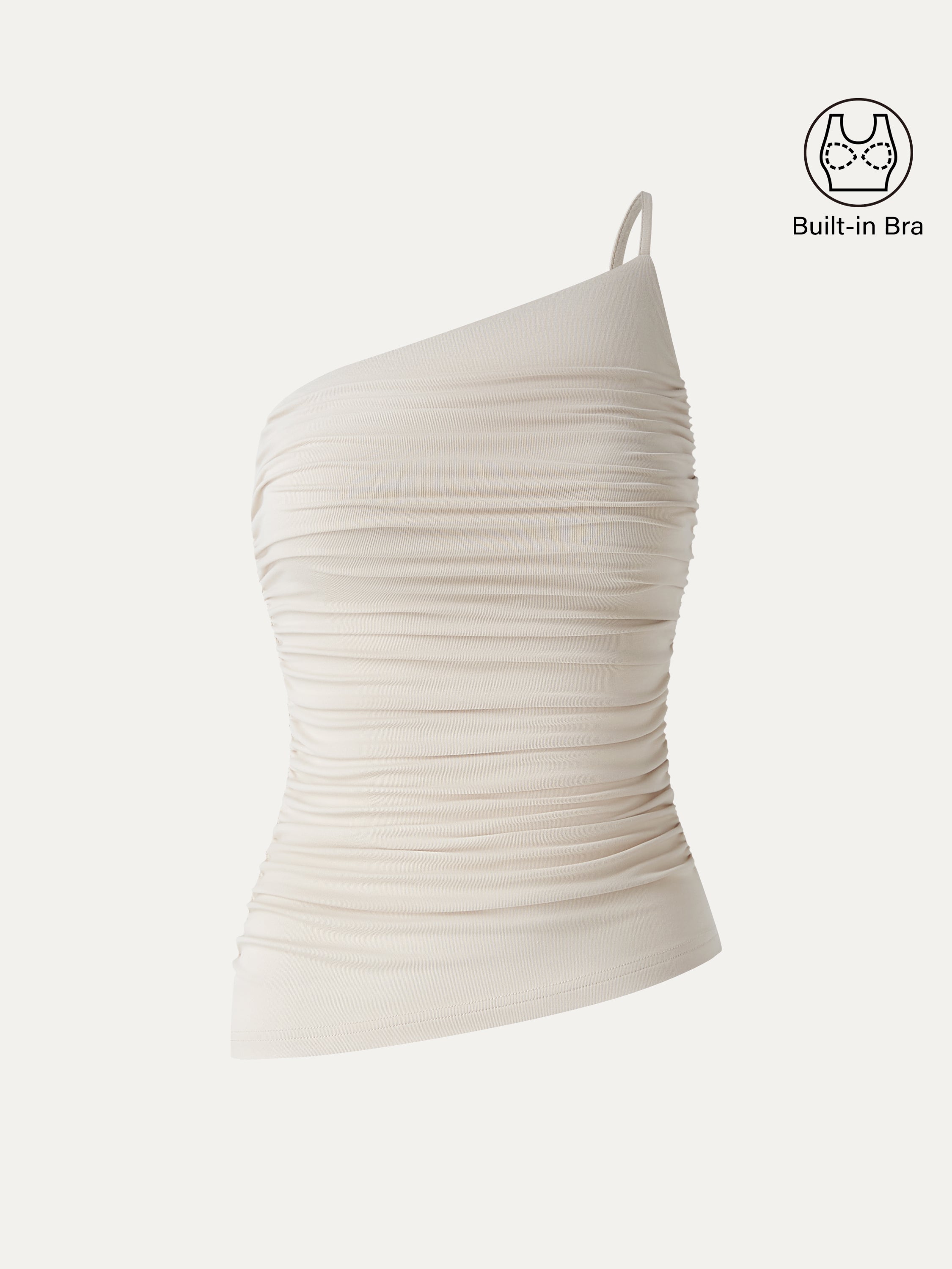 SkinKiss Ruched One Shoulder Asymmetrical Bra Top