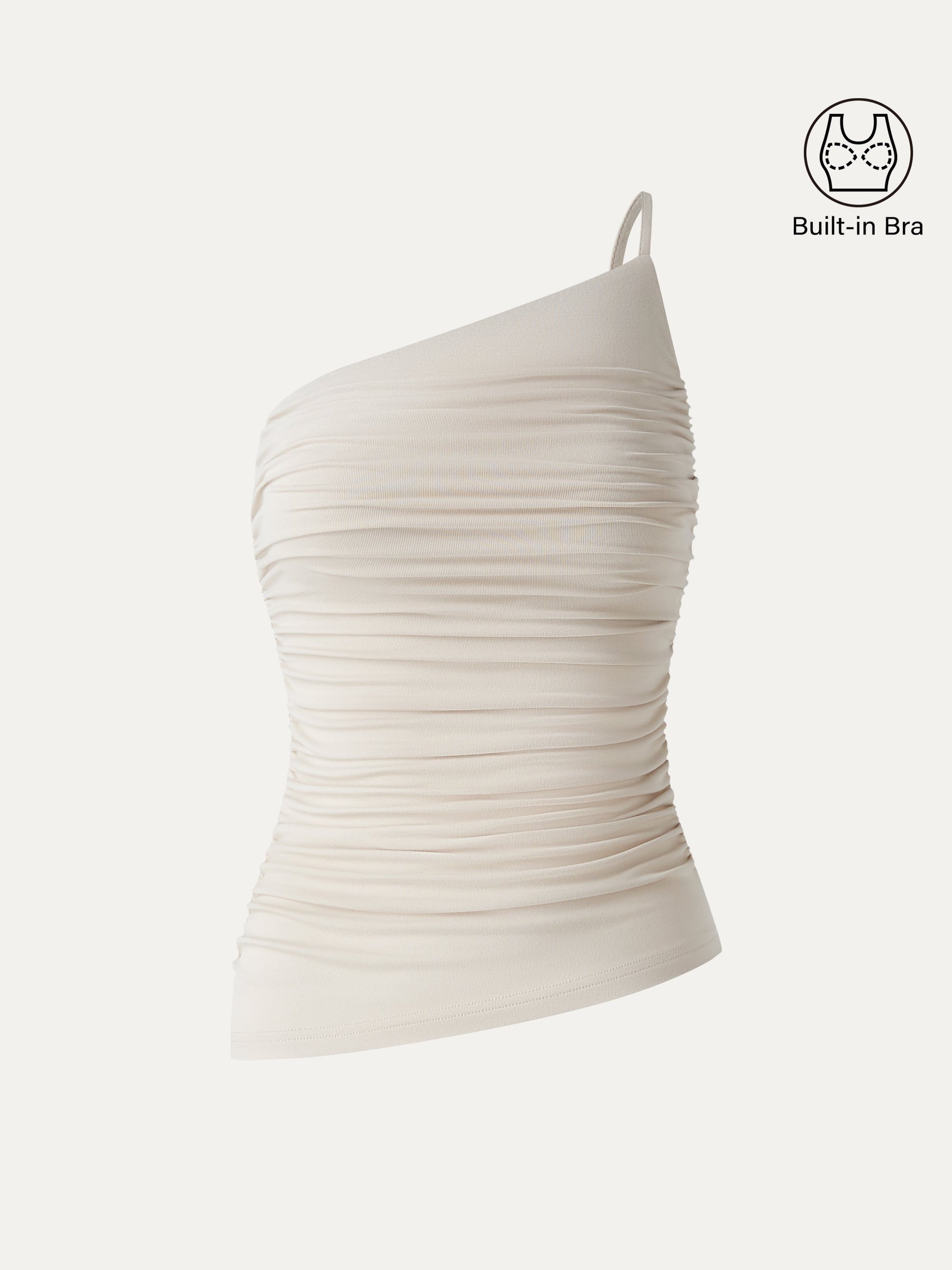 SkinKiss Ruched One Shoulder Asymmetrical Bra Top