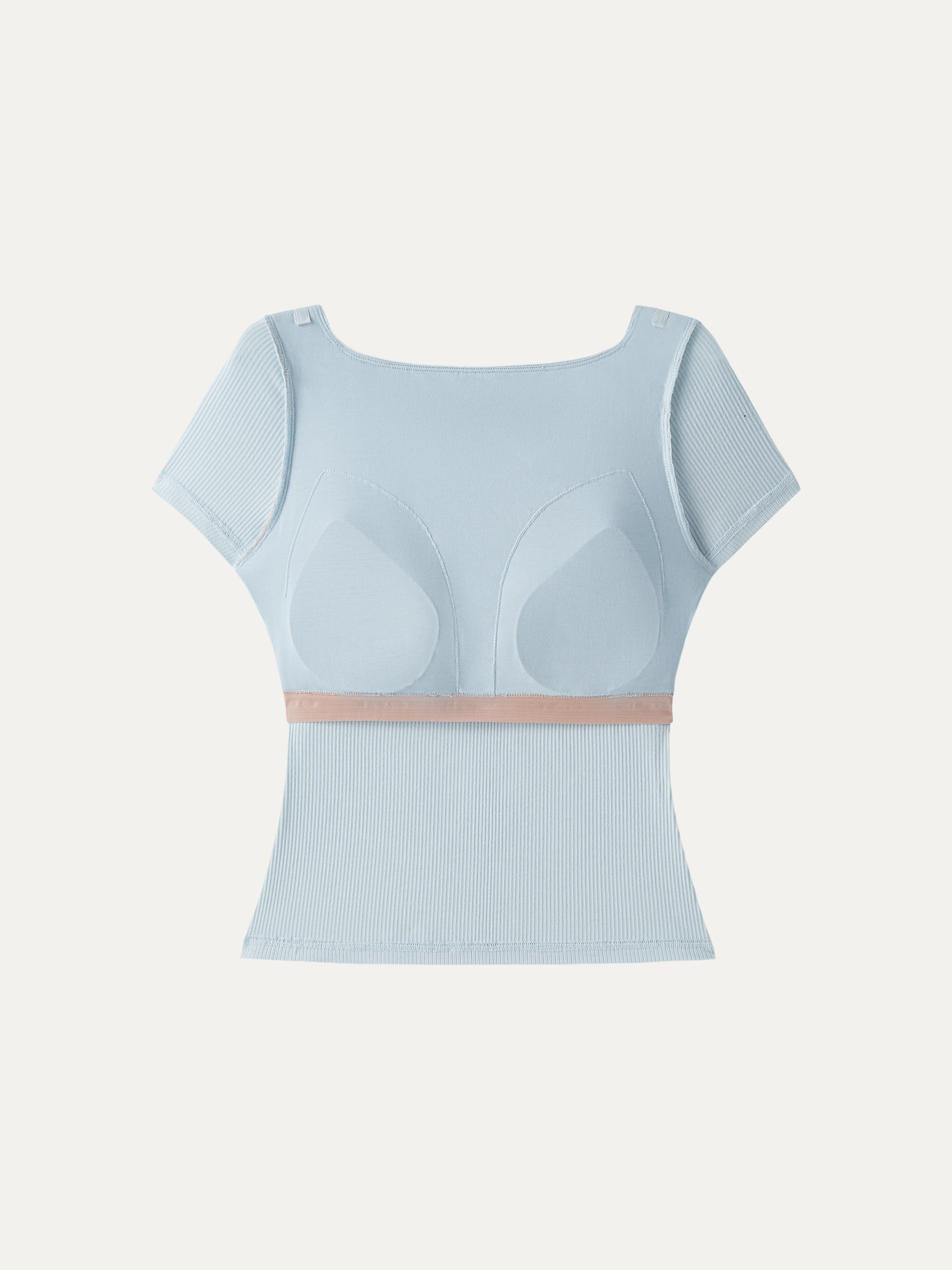 Cooling Ribbed Open Back Summer Bra Top