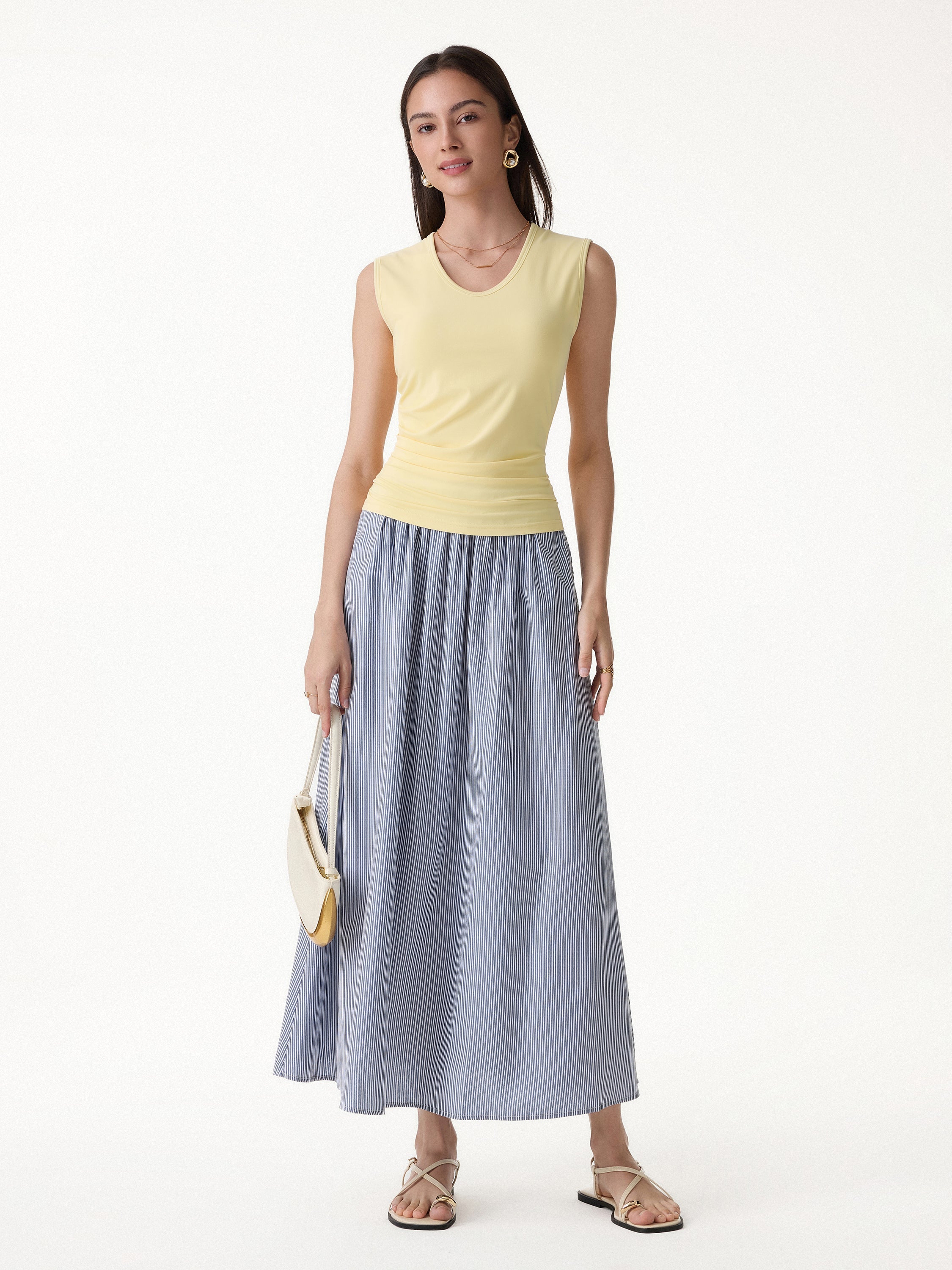 U-Neck Tucked Sleeveless Bra Top