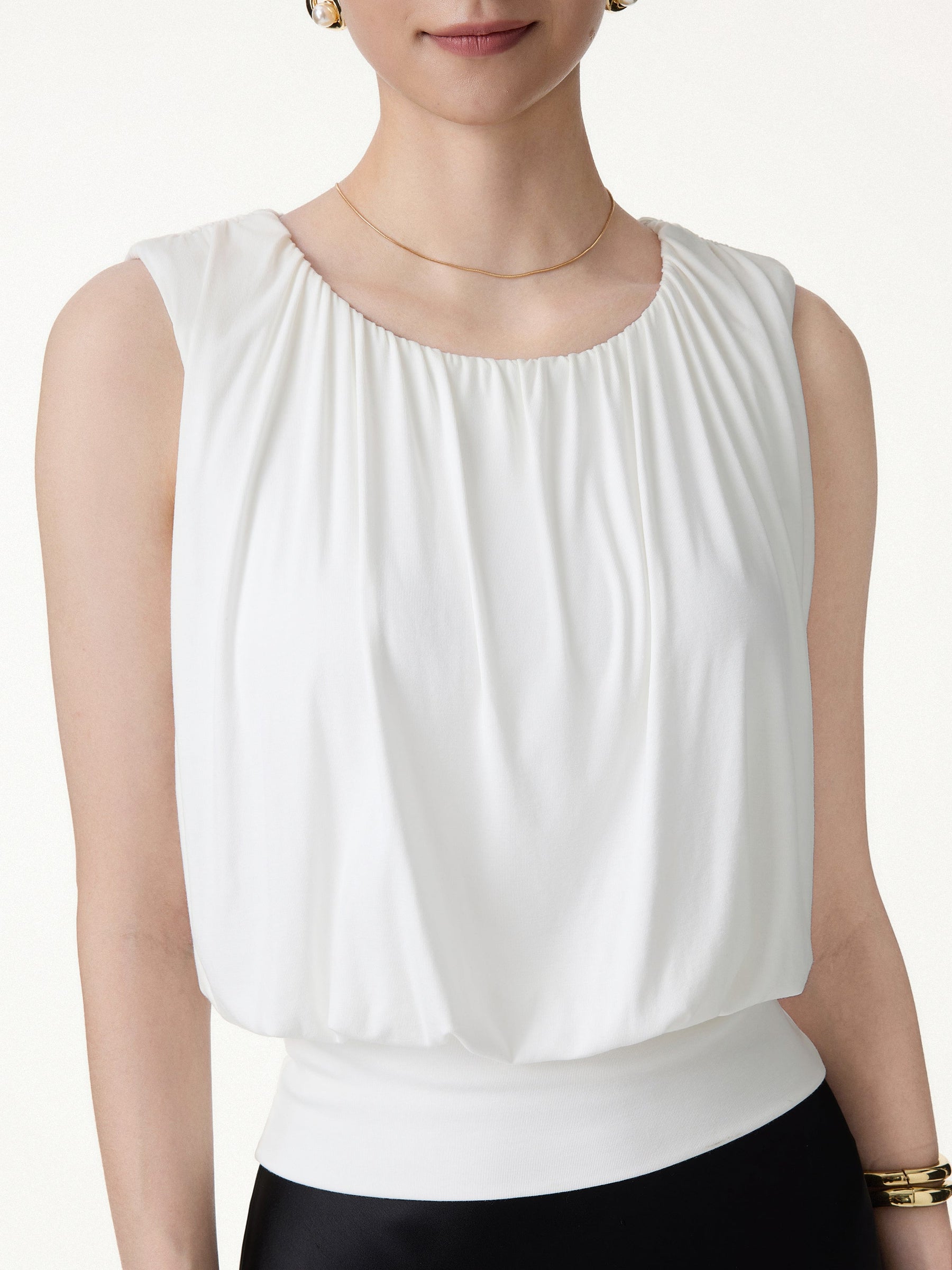 Gathered Sleeveless Bra Top