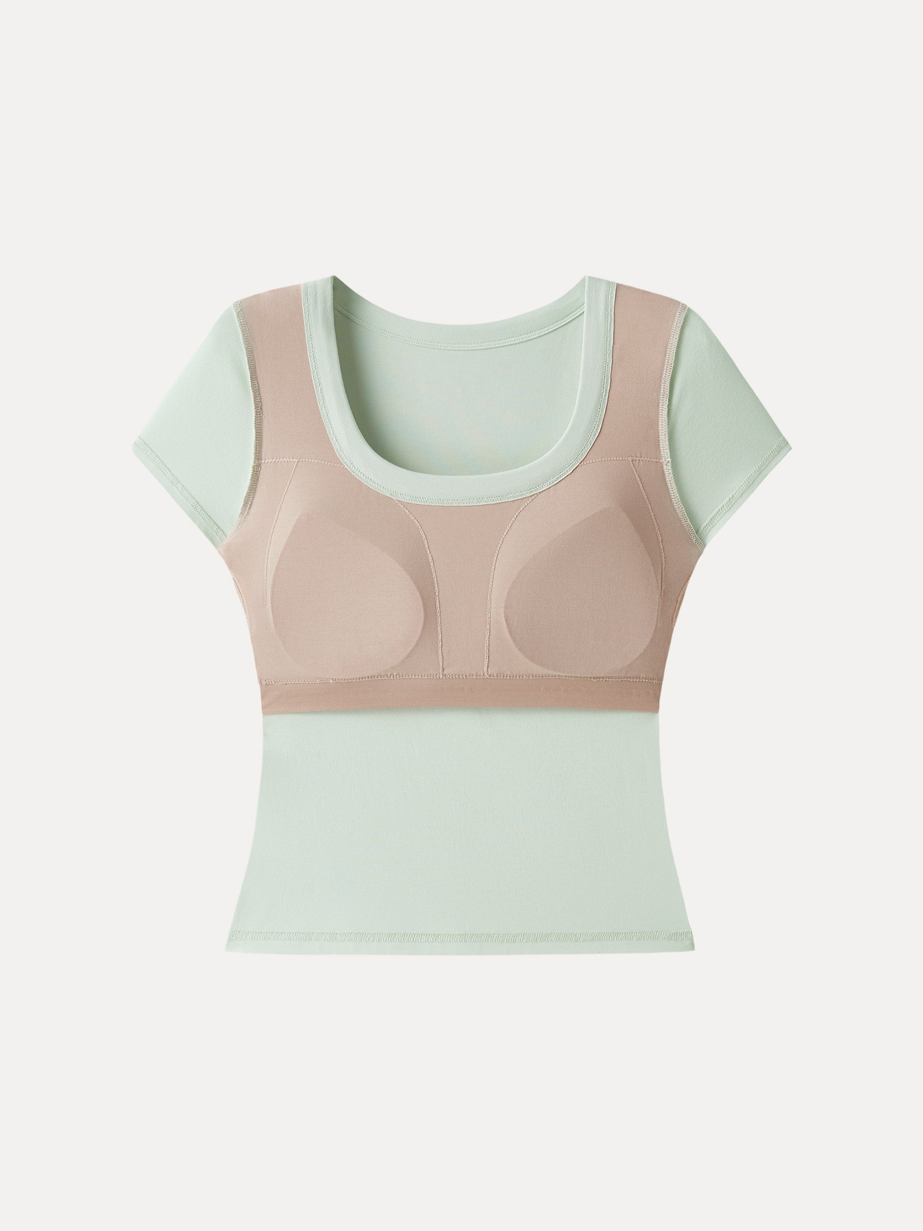 SkinKiss U-Neck Short Sleeve Everyday Bra Top