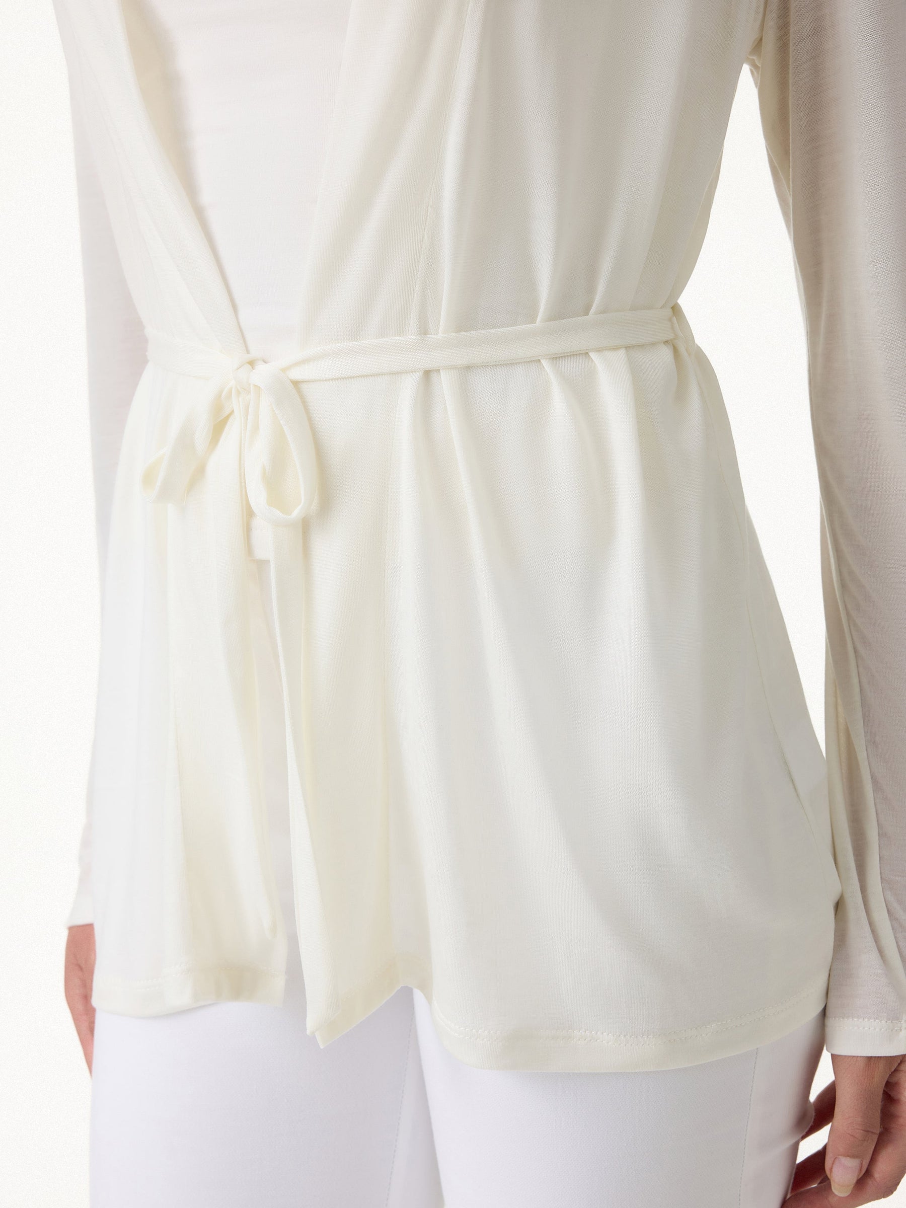 Airy Soft Open Front Cardigan with Tie