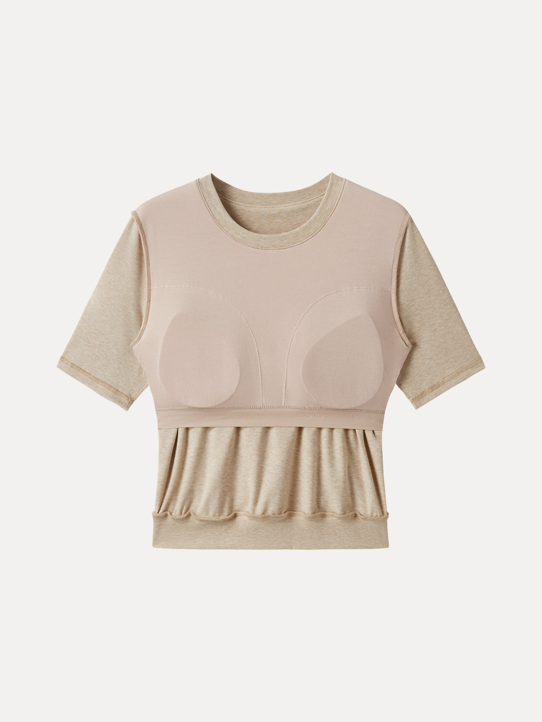 Lyocell Wool Crewneck Bra Top with Banded Hem