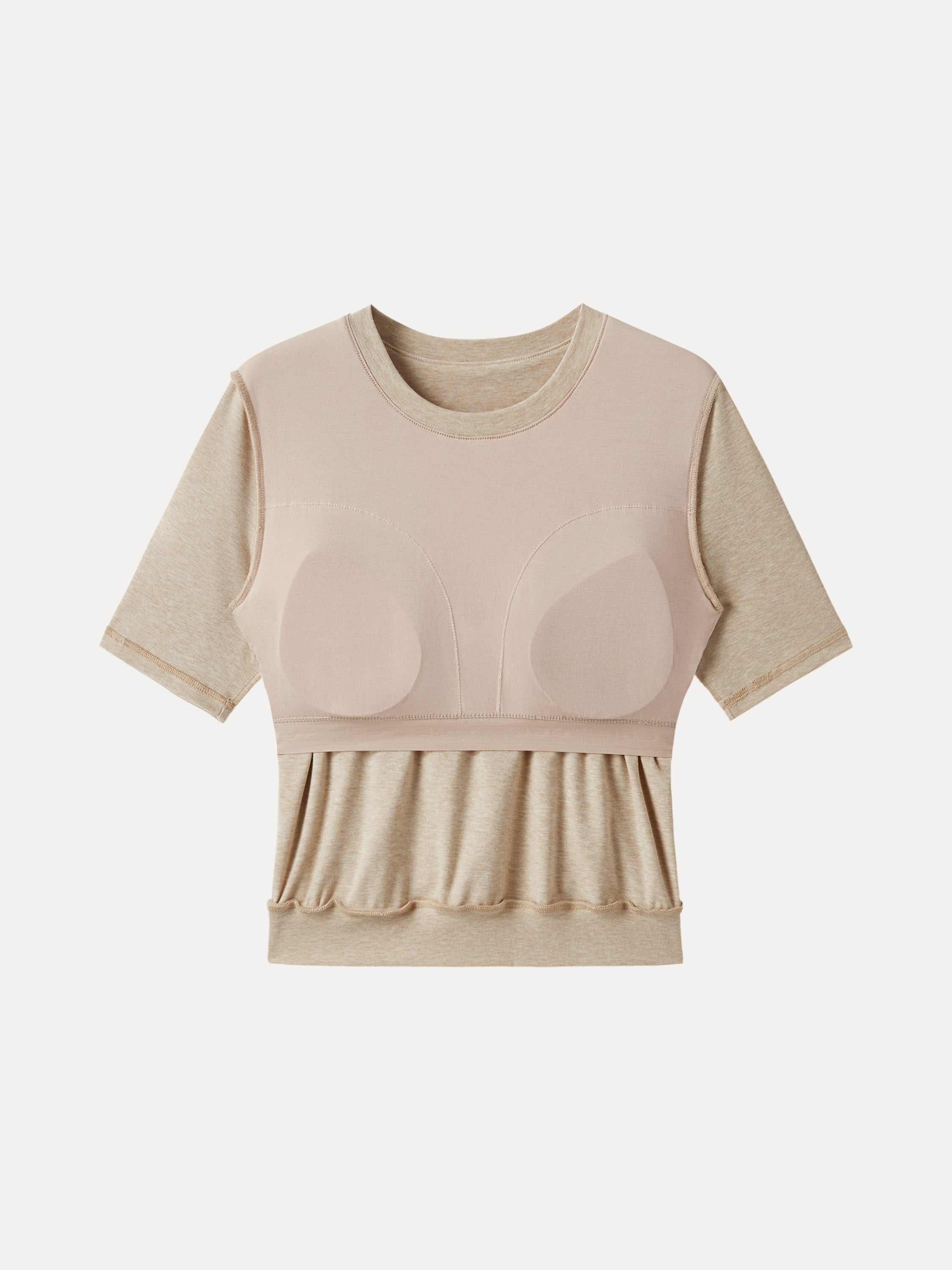 Lyocell Wool Crewneck Bra Top with Banded Hem