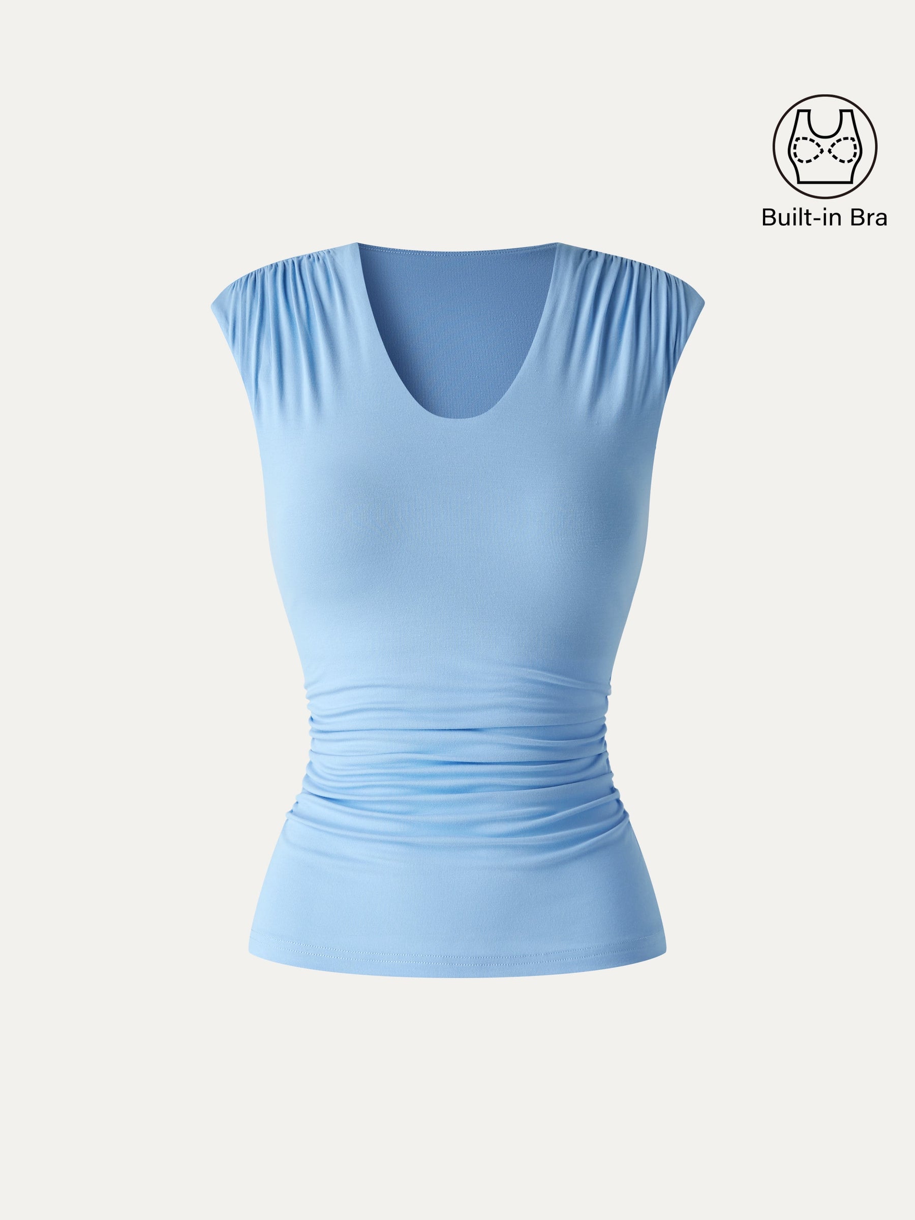 SkinKiss Scoop Neck Gathered Bra Top